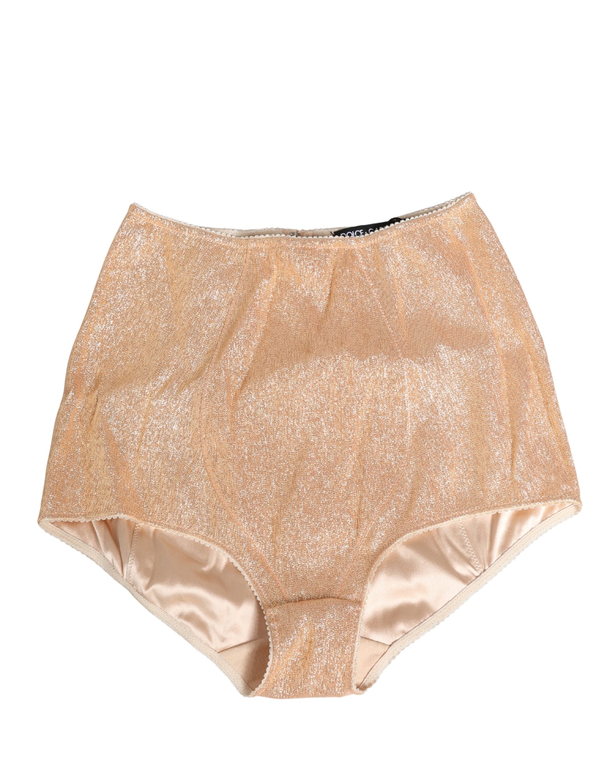 Dolce & Gabbana Beige Silk Blend High Waist Girdle Panty Women's Underwear