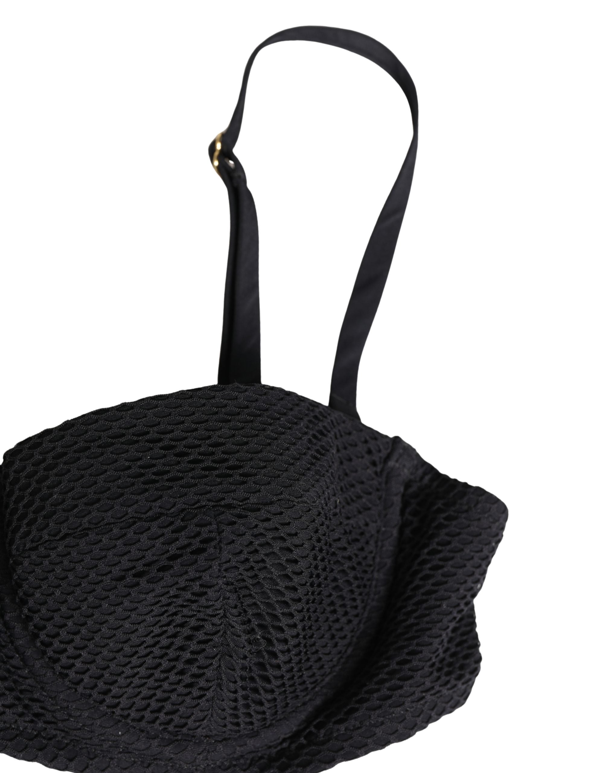 Dolce & Gabbana Black Nylon Padded Balconnet Brassiere Women's Underwear