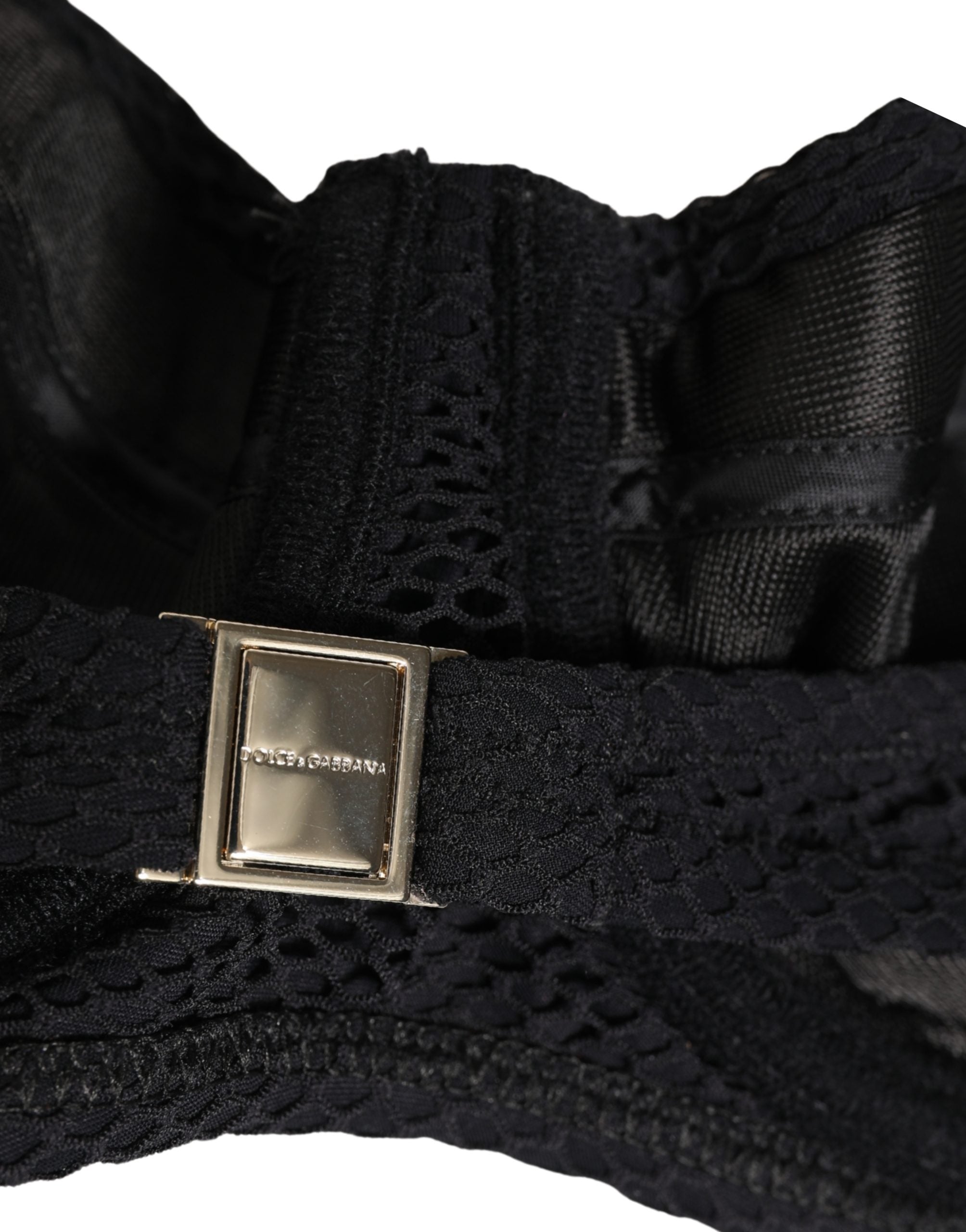 Dolce & Gabbana Black Nylon Padded Balconnet Brassiere Women's Underwear