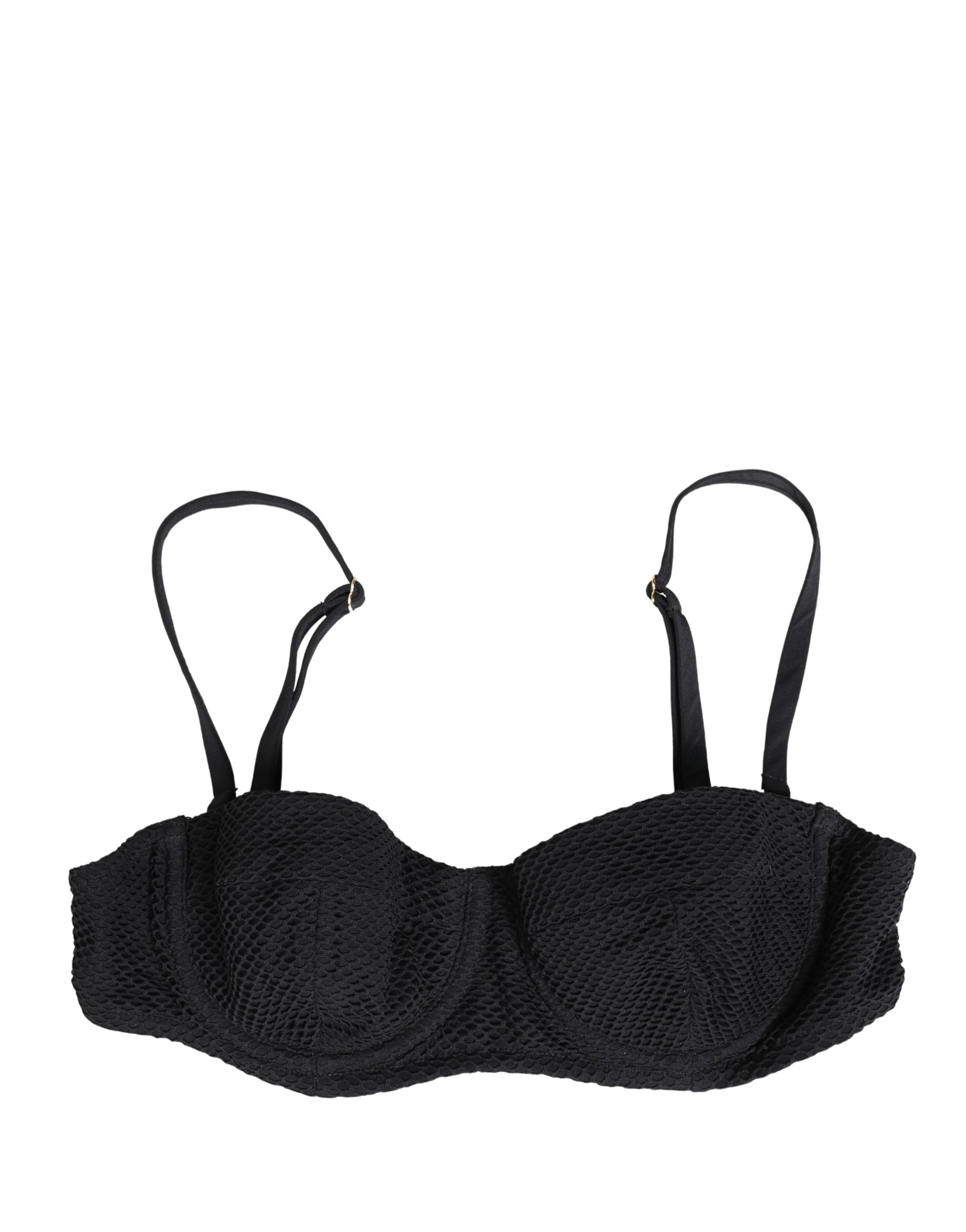 Dolce & Gabbana Black Nylon Padded Balconnet Brassiere Women's Underwear
