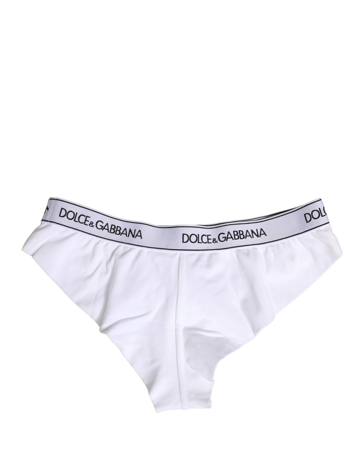 Dolce & Gabbana White Cotton Logo Waistband Brief Panty Women's Underwear