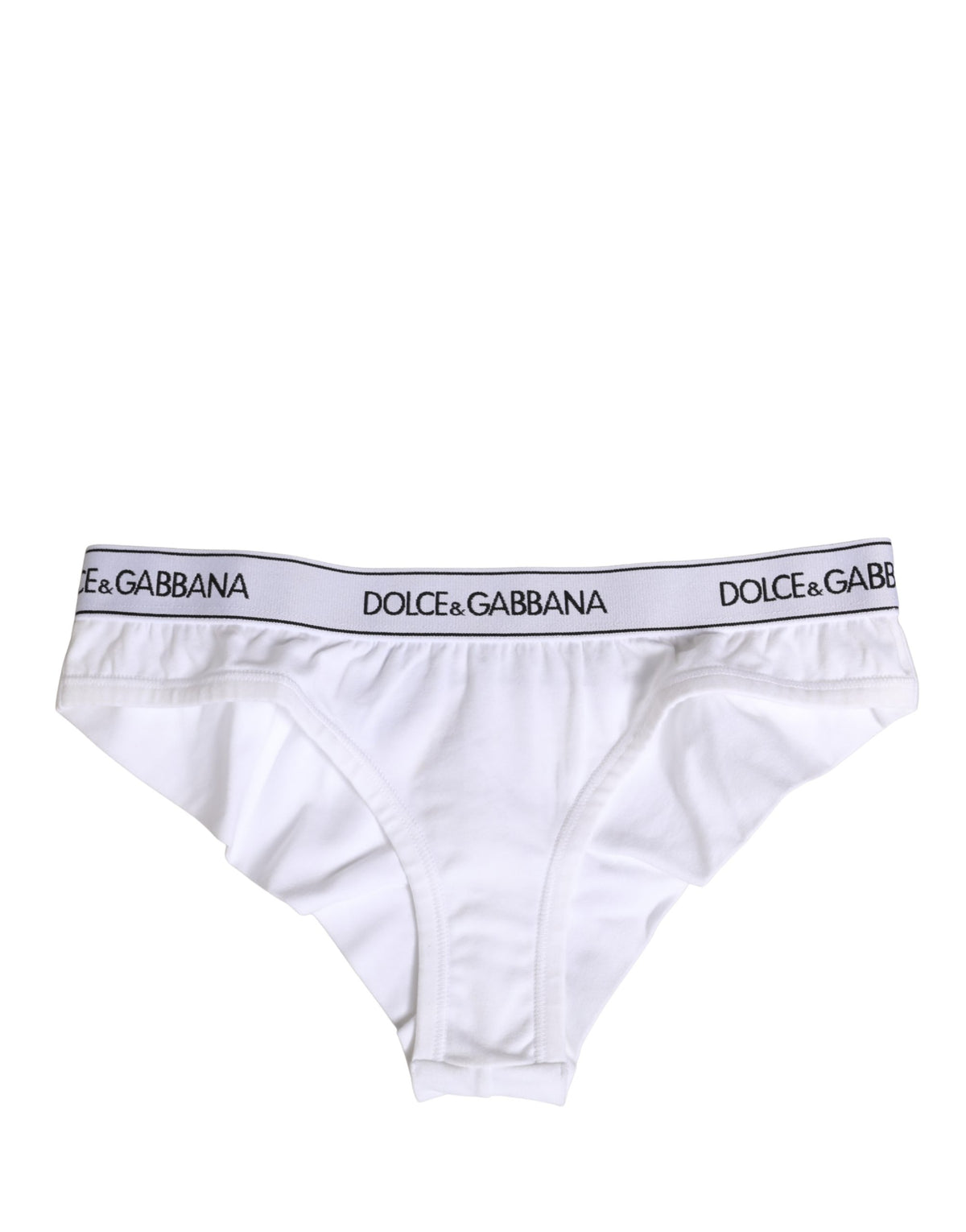Dolce & Gabbana White Cotton Logo Waistband Brief Panty Women's Underwear