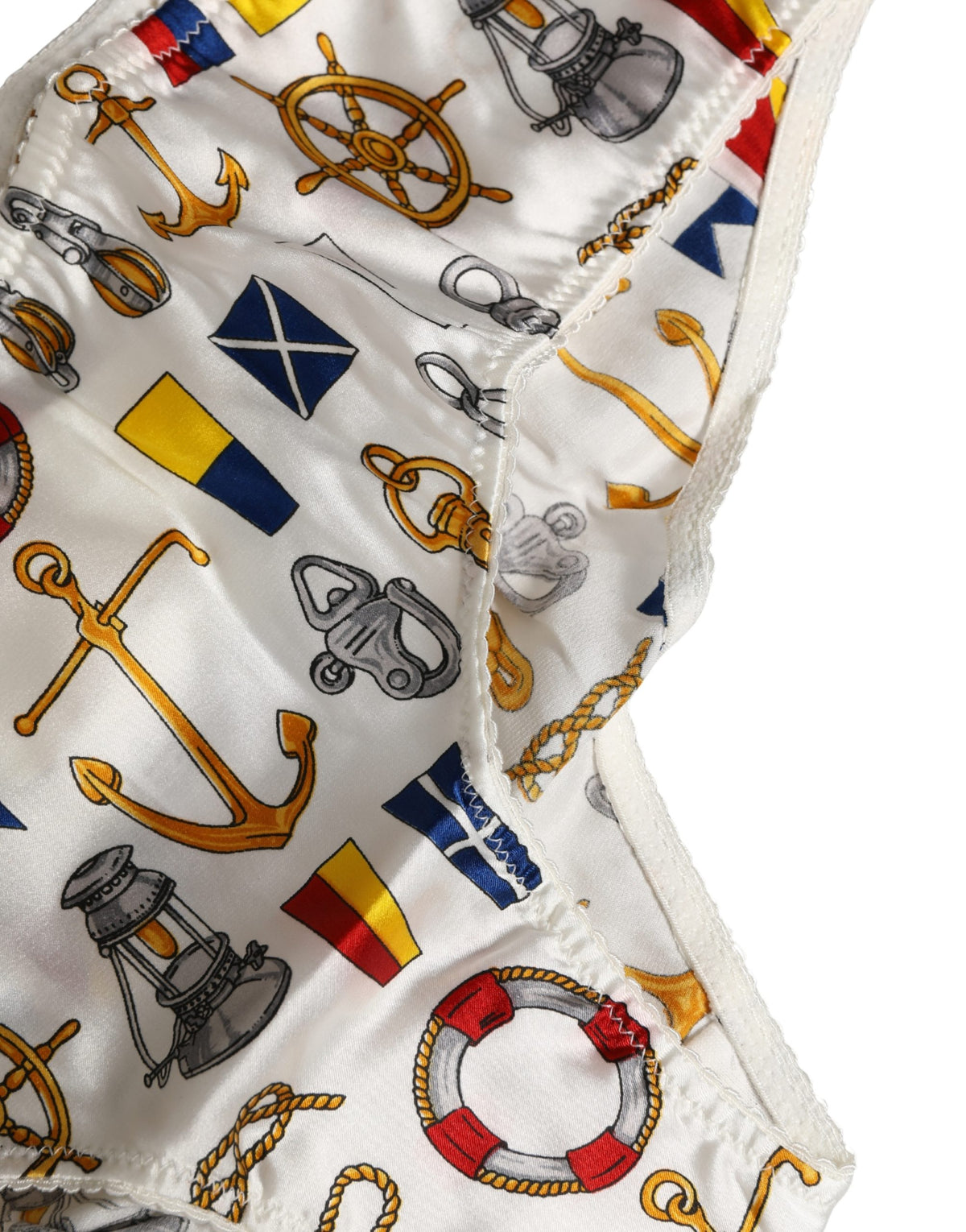 Dolce & Gabbana White Sailor Print Polyester Bottoms Women's Underwear