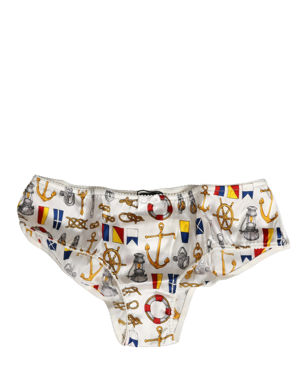 Dolce & Gabbana White Sailor Print Polyester Bottoms Women's Underwear