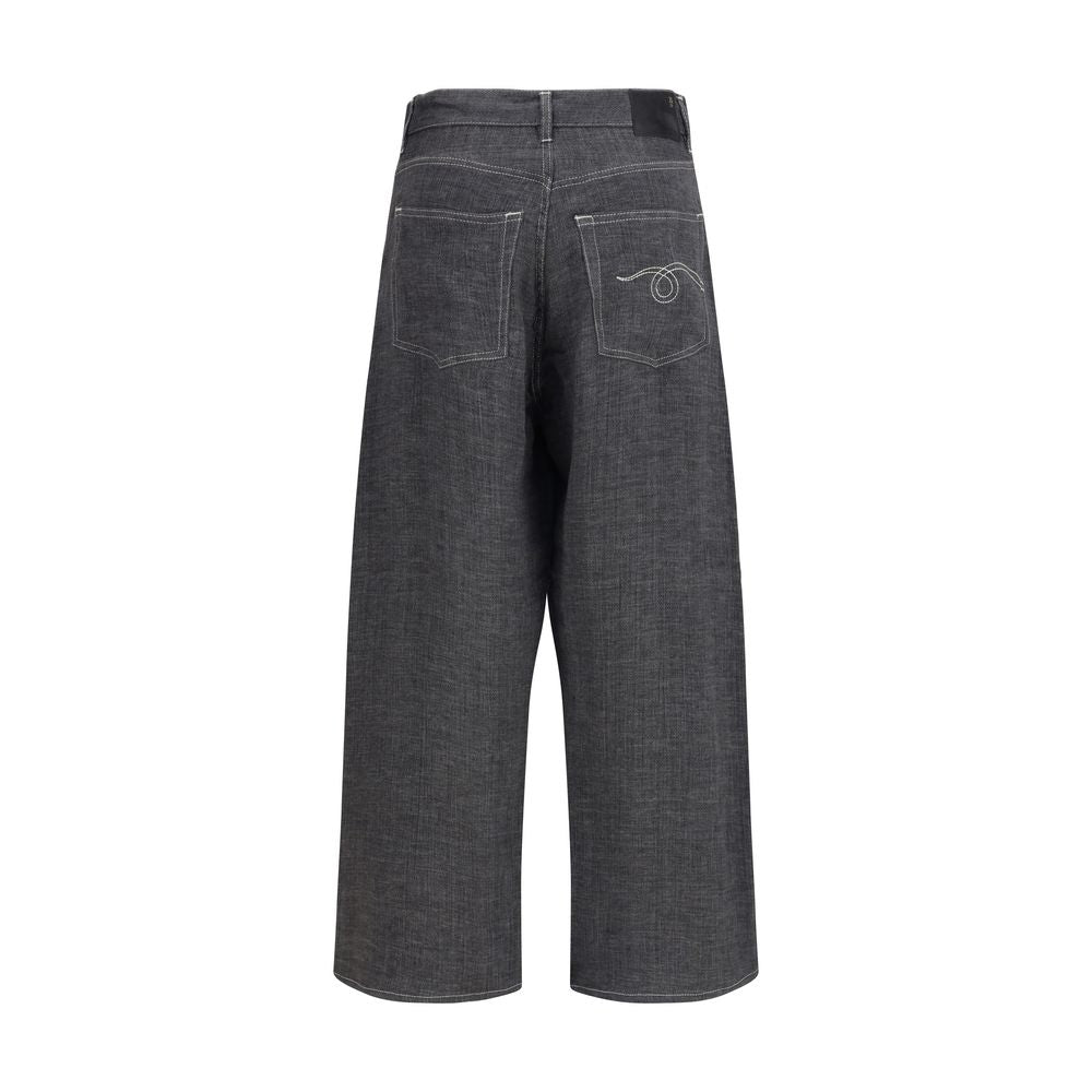 R13 Gray Linen Relaxed Fit Women's Jeans