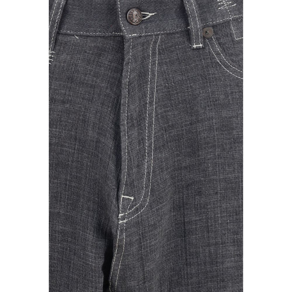 R13 Gray Linen Relaxed Fit Women's Jeans