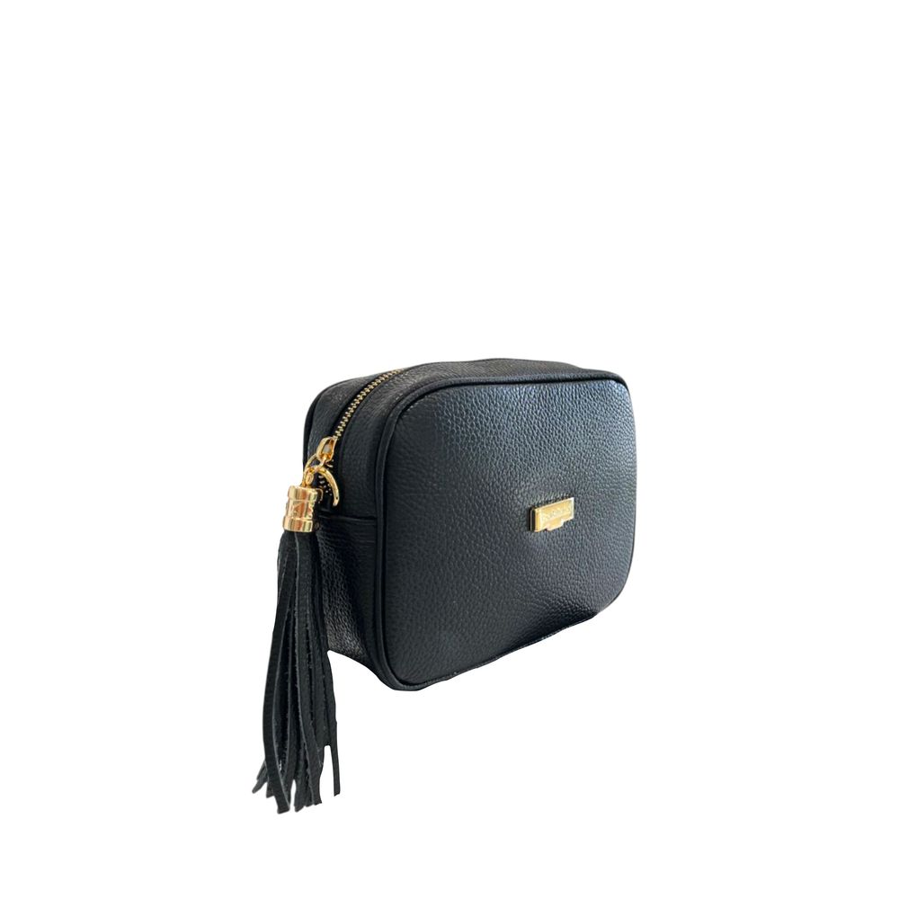 Baldinini Trend Black Cowhide Leather Women Women's Crossbody