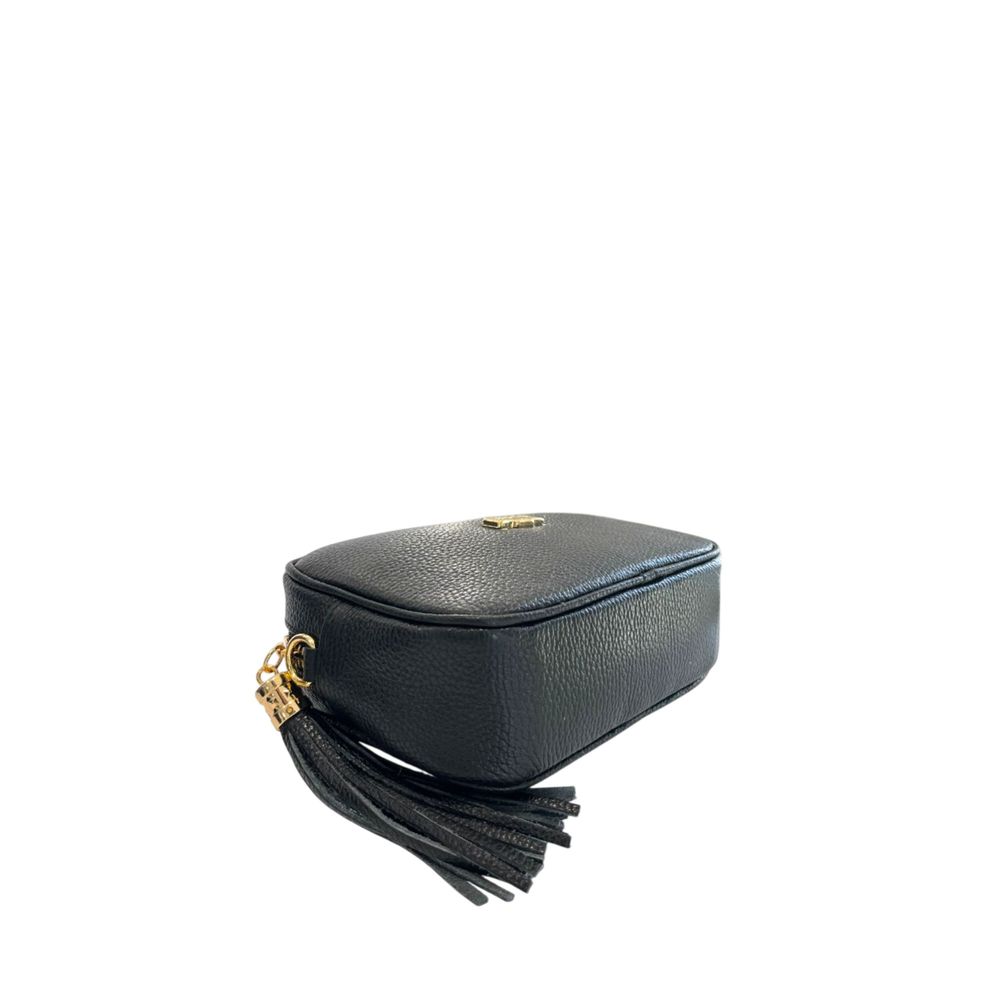 Baldinini Trend Black Cowhide Leather Women Women's Crossbody
