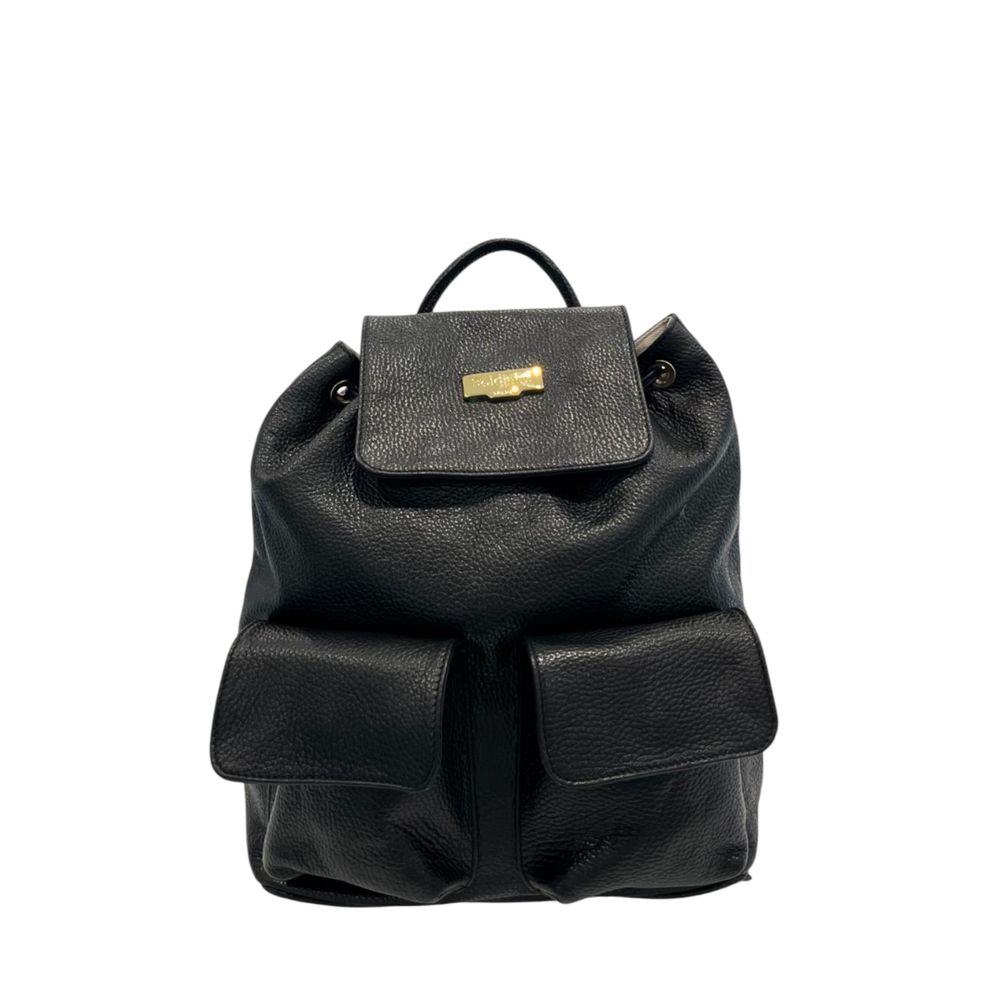 Baldinini Trend Black Leather Women Women's Backpack