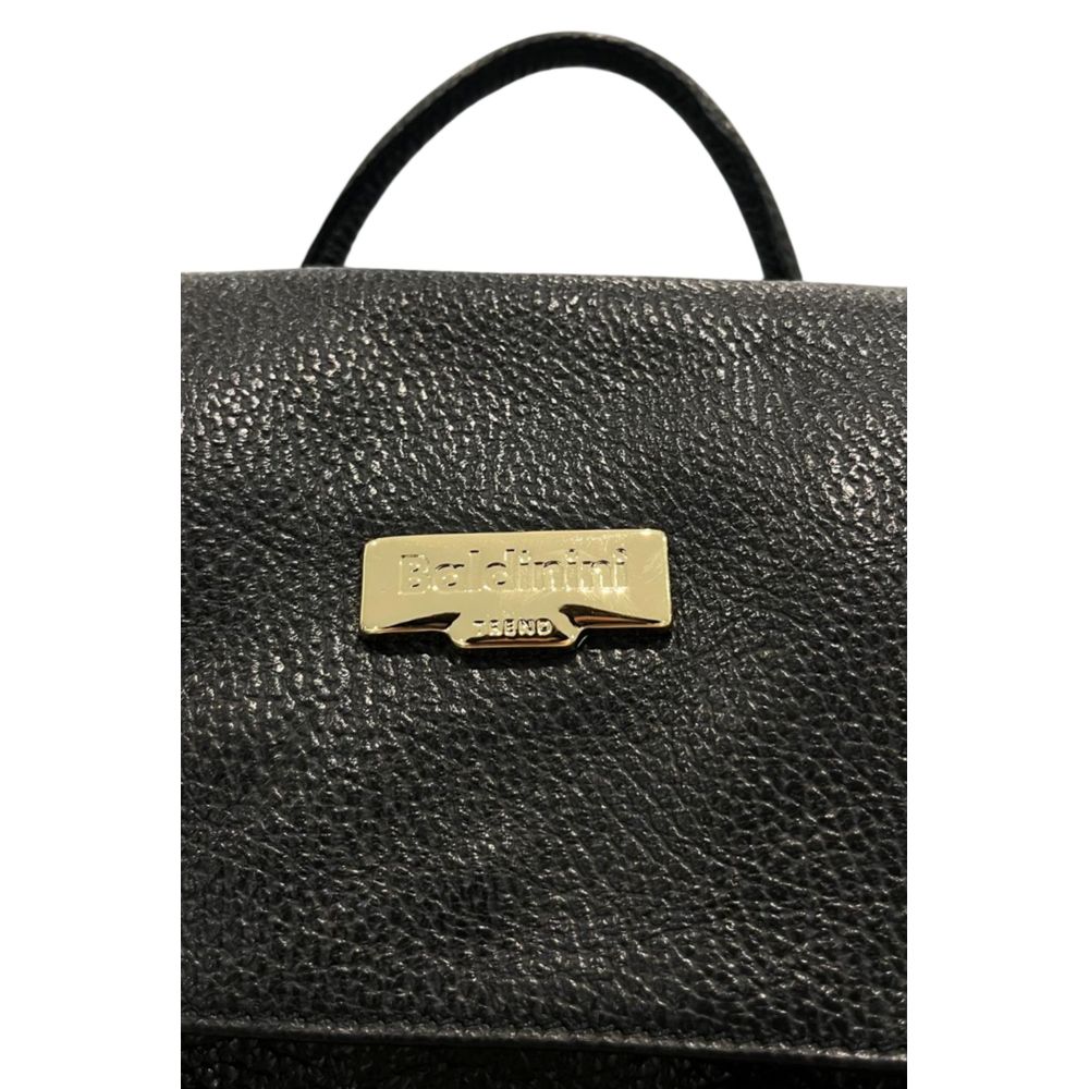 Baldinini Trend Black Leather Women Women's Backpack