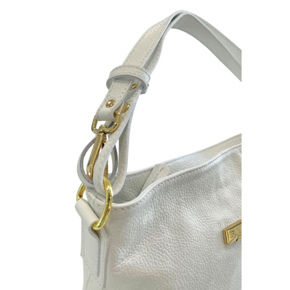 Baldinini Trend White Cowhide Clutch Women's Bag