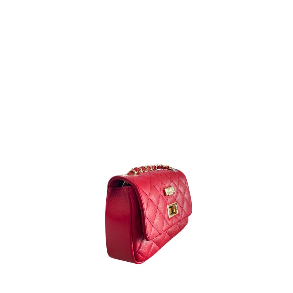 Baldinini Trend Red Leather Women Crossbody Women's Bag