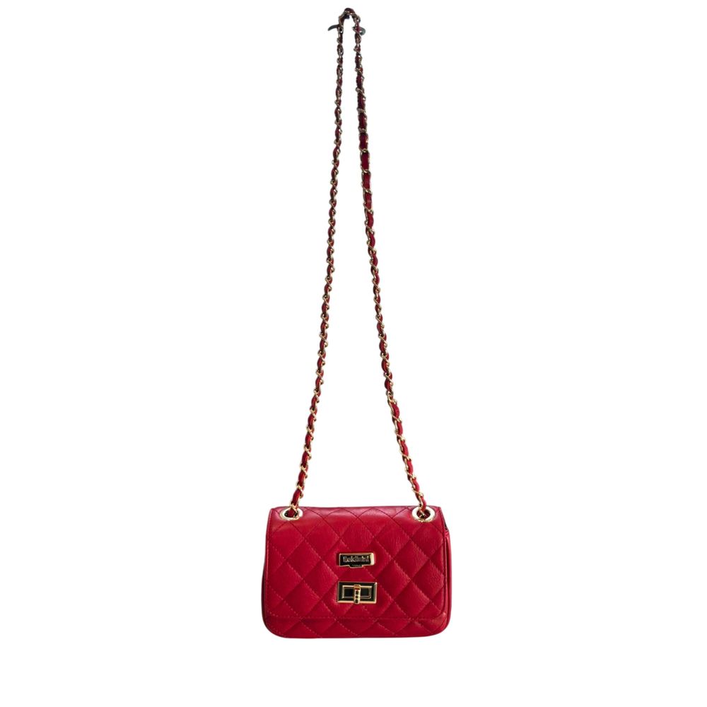 Baldinini Trend Red Leather Women Crossbody Women's Bag
