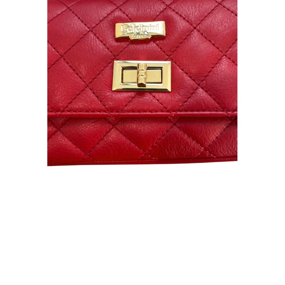 Baldinini Trend Red Leather Women Crossbody Women's Bag