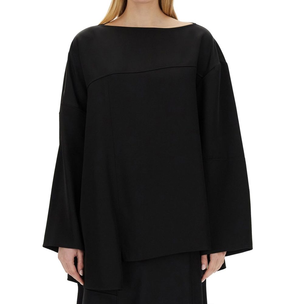 Jil Sander Black Silk Women's Blouse