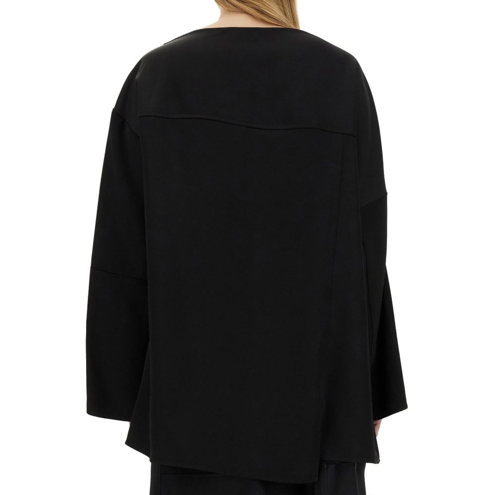 Jil Sander Black Silk Women's Blouse
