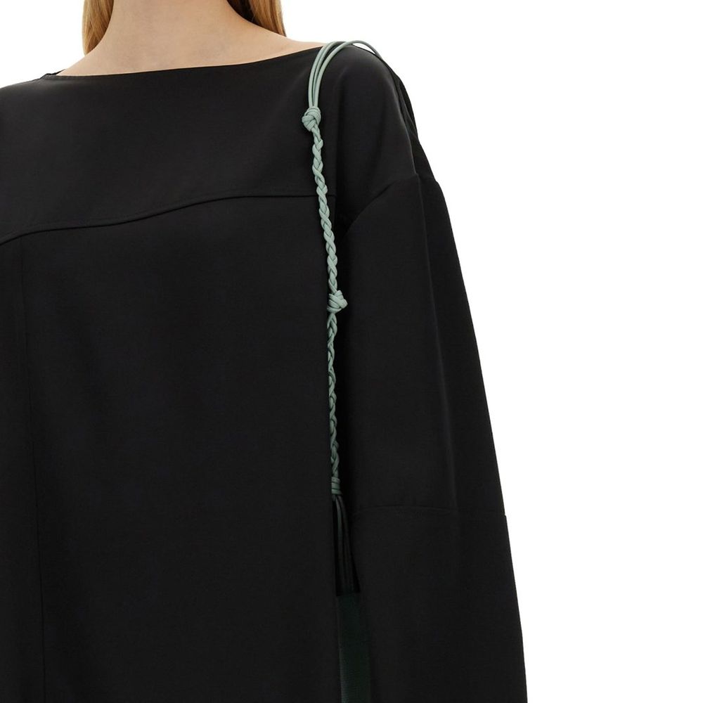 Jil Sander Black Silk Women's Blouse