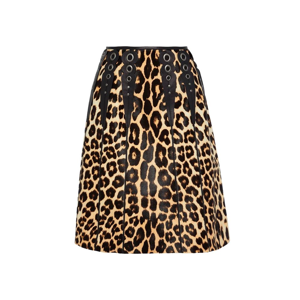 Bottega Veneta Brown Leather Midi Women's Skirt