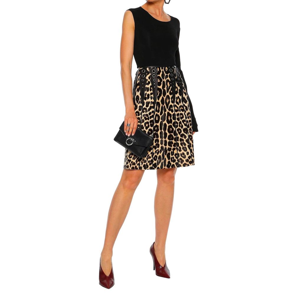 Bottega Veneta Brown Leather Midi Women's Skirt