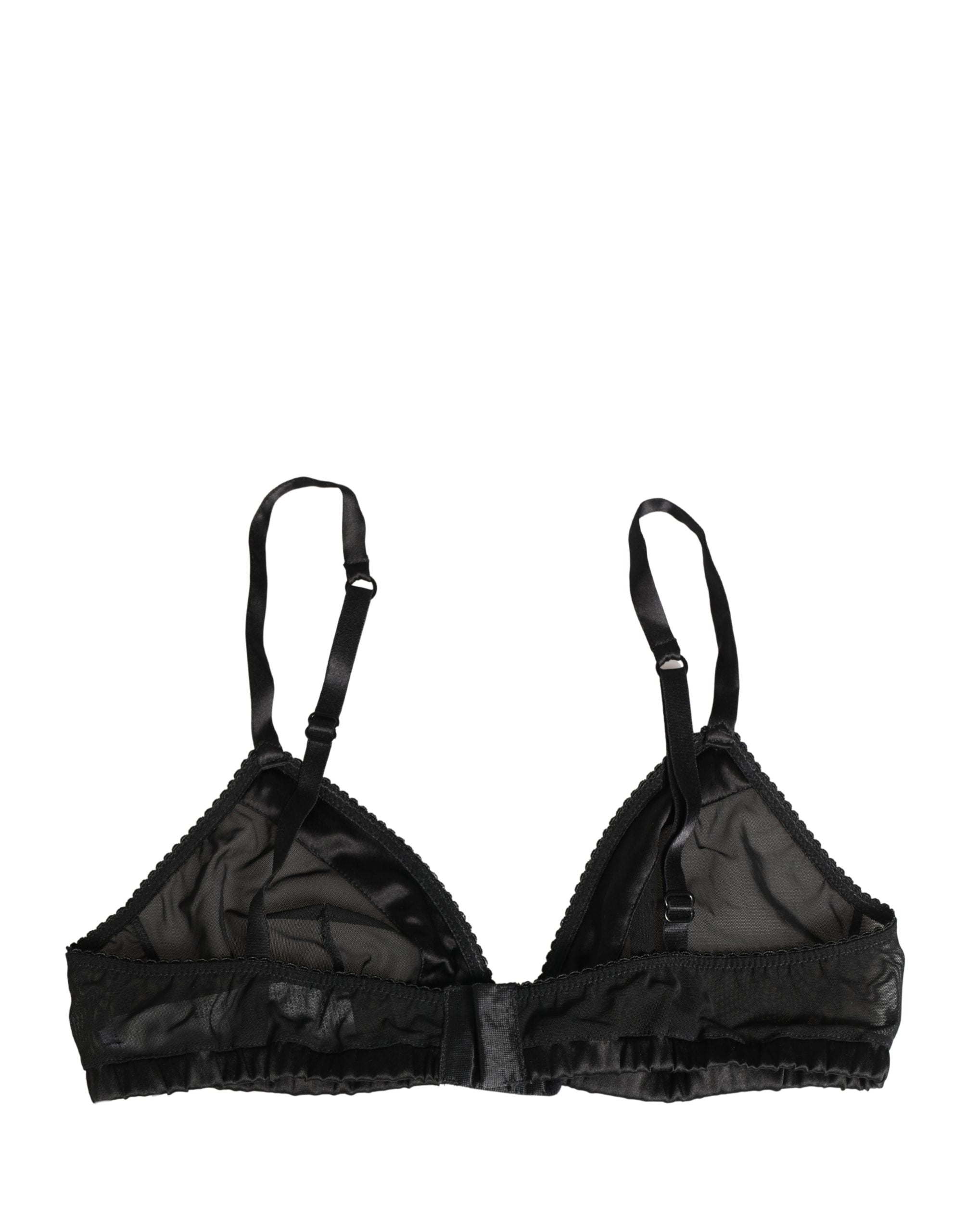 Dolce & Gabbana Black Nylon Stretch Soft Cup Brassiere Women's Underwear