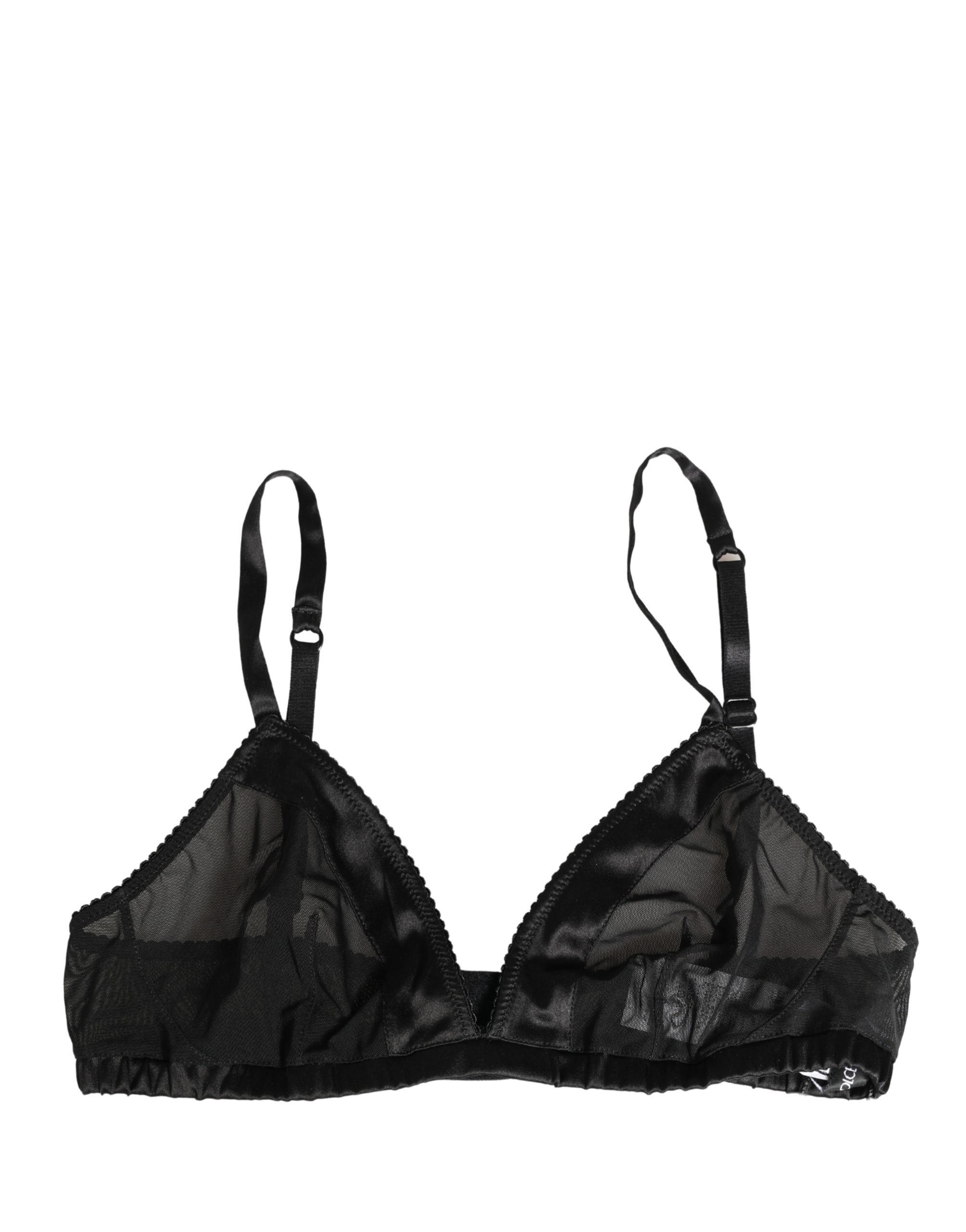 Dolce & Gabbana Black Nylon Stretch Soft Cup Brassiere Women's Underwear