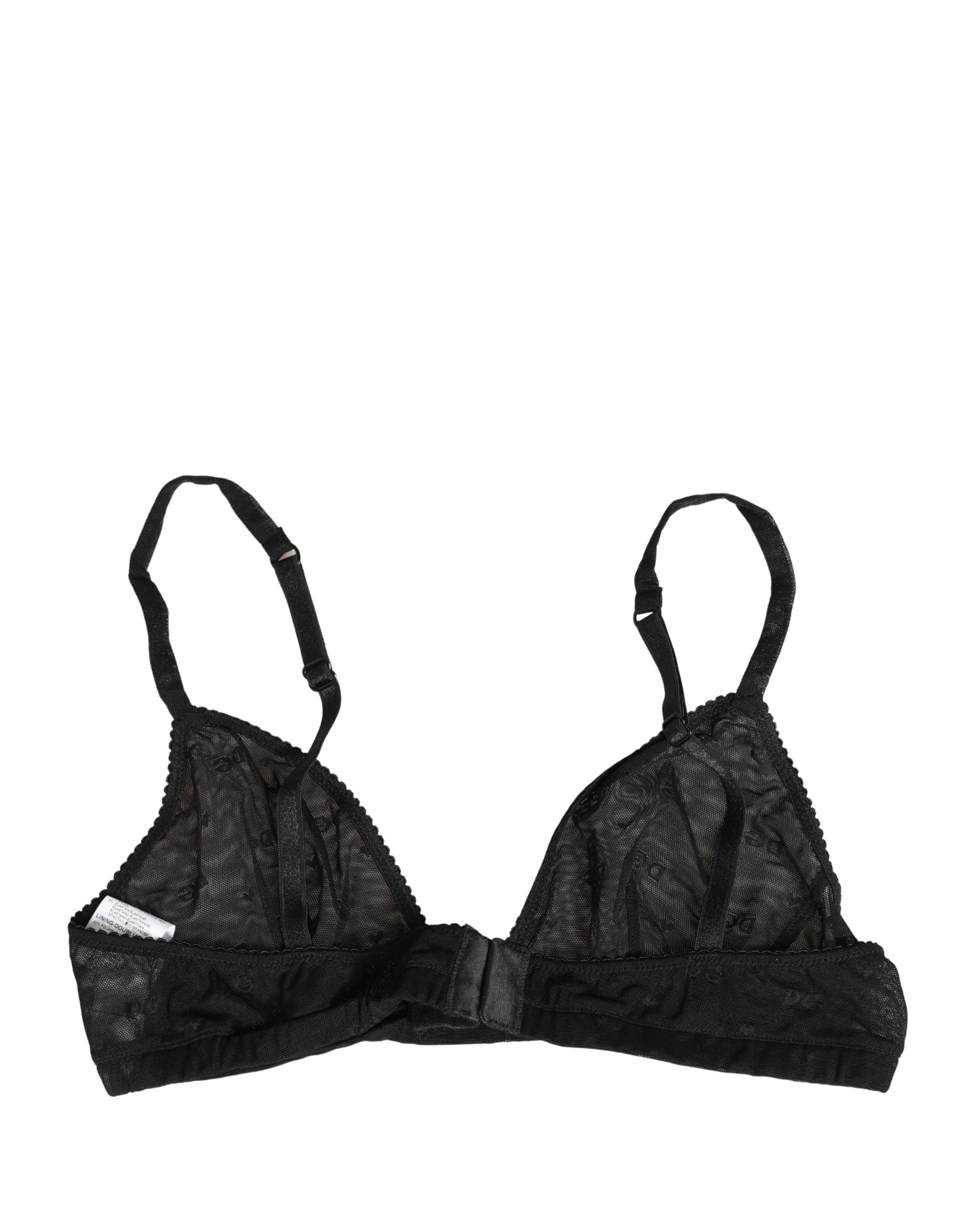Dolce & Gabbana Black Nylon Stretch Soft Cup Brassiere Women's Underwear