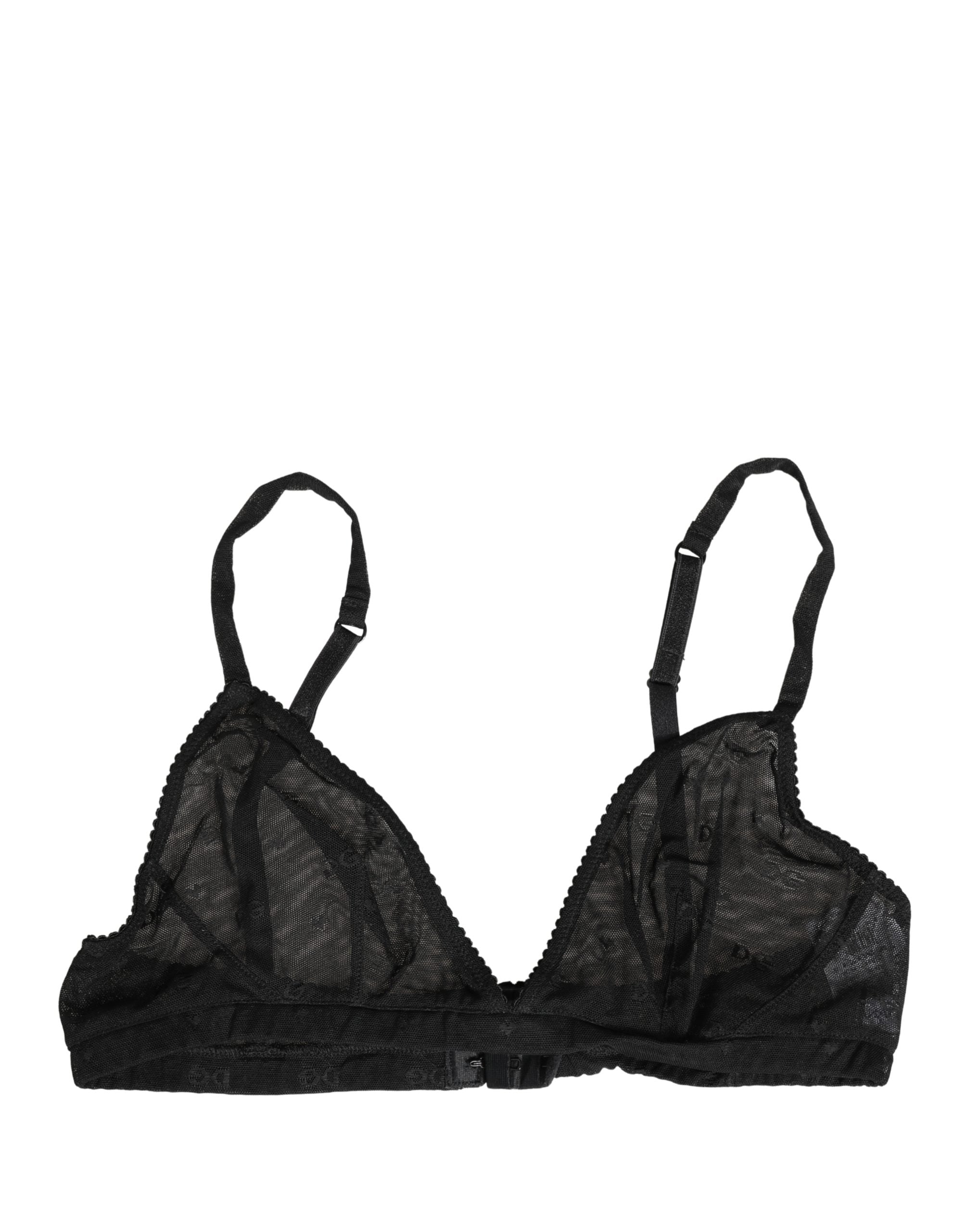 Dolce & Gabbana Black Nylon Stretch Soft Cup Brassiere Women's Underwear