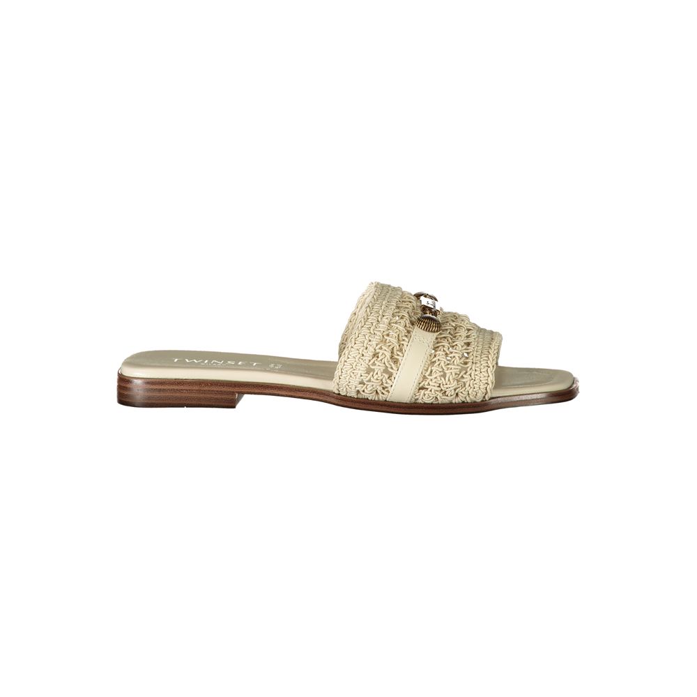 Twinset Beige Leather Women's Women's Sandal