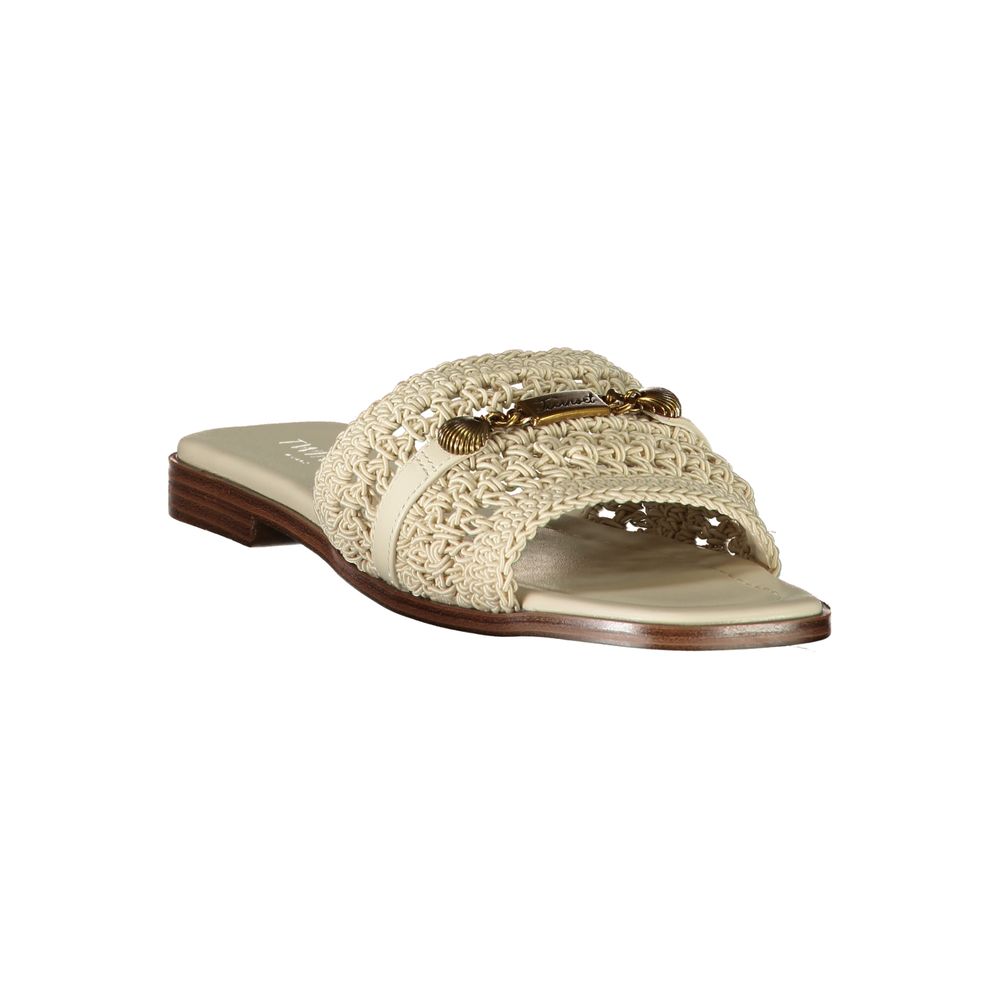 Twinset Beige Leather Women's Women's Sandal