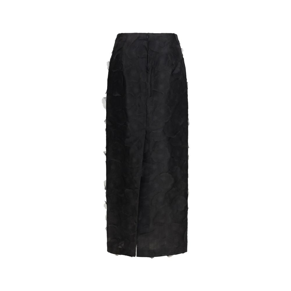 Max Mara Black Silk Long Women's Skirt