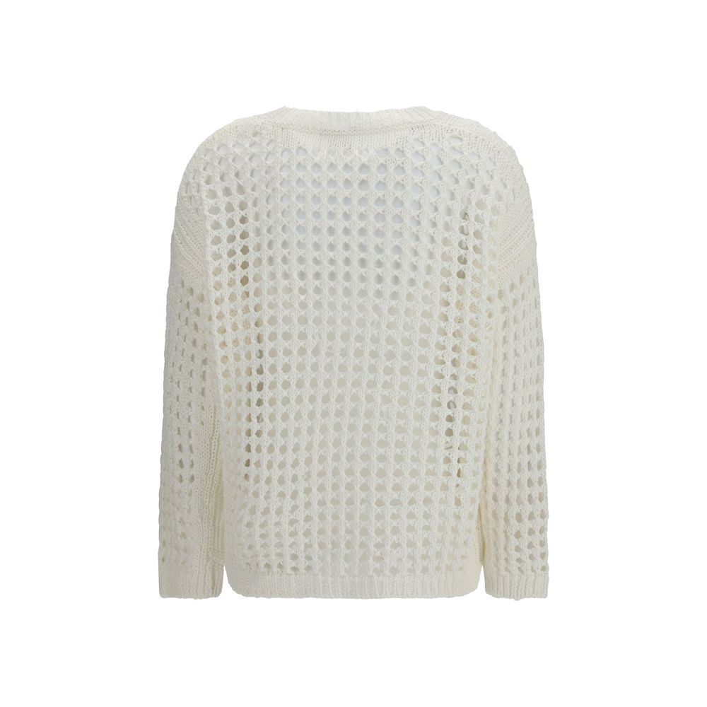 Max Mara Pure White Linen Women's Sweatshirt