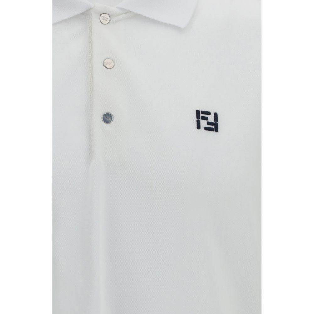 Fendi White Cotton Polo Men's Shirt