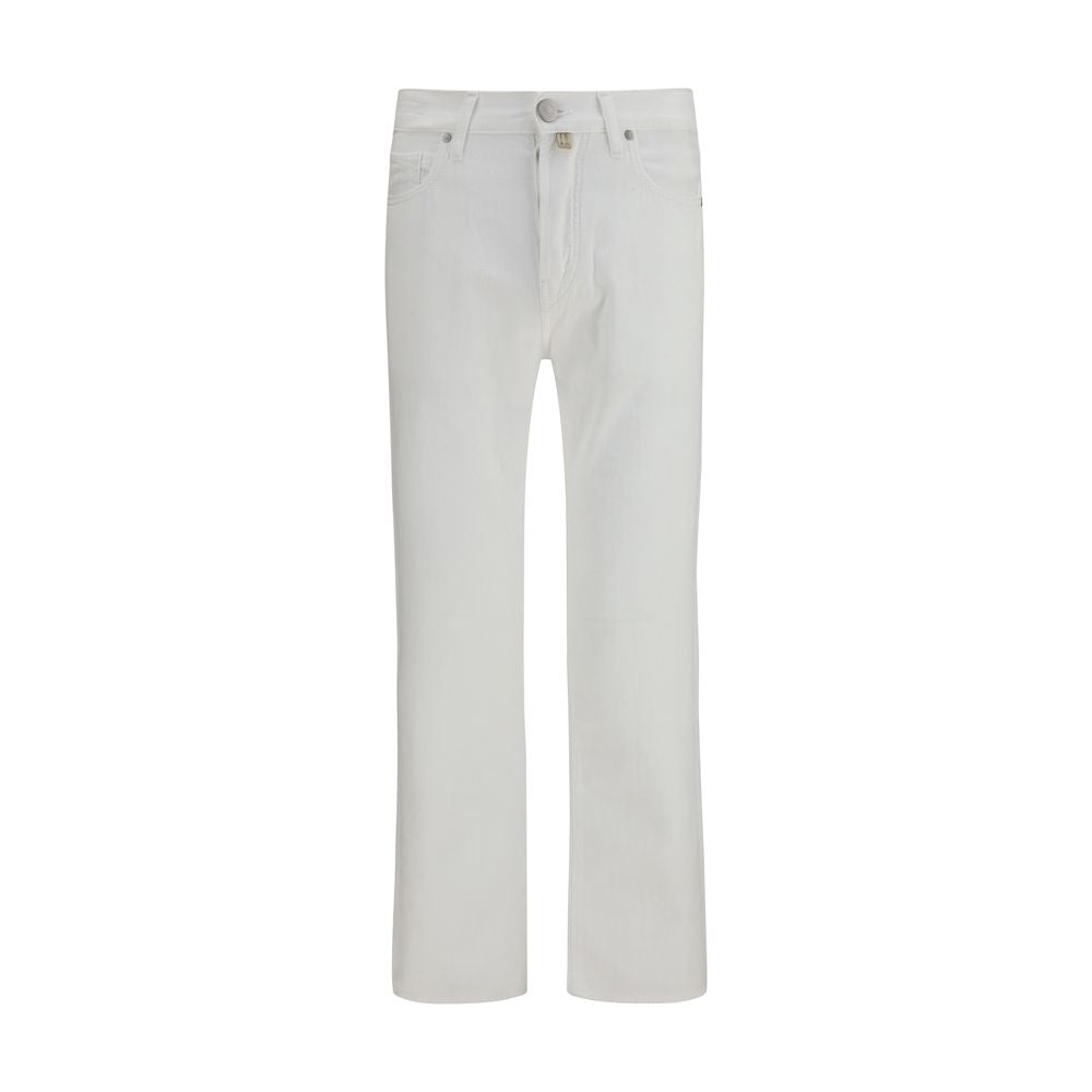 Jacob Cohen White Cotton Straight-Leg Men's Jeans