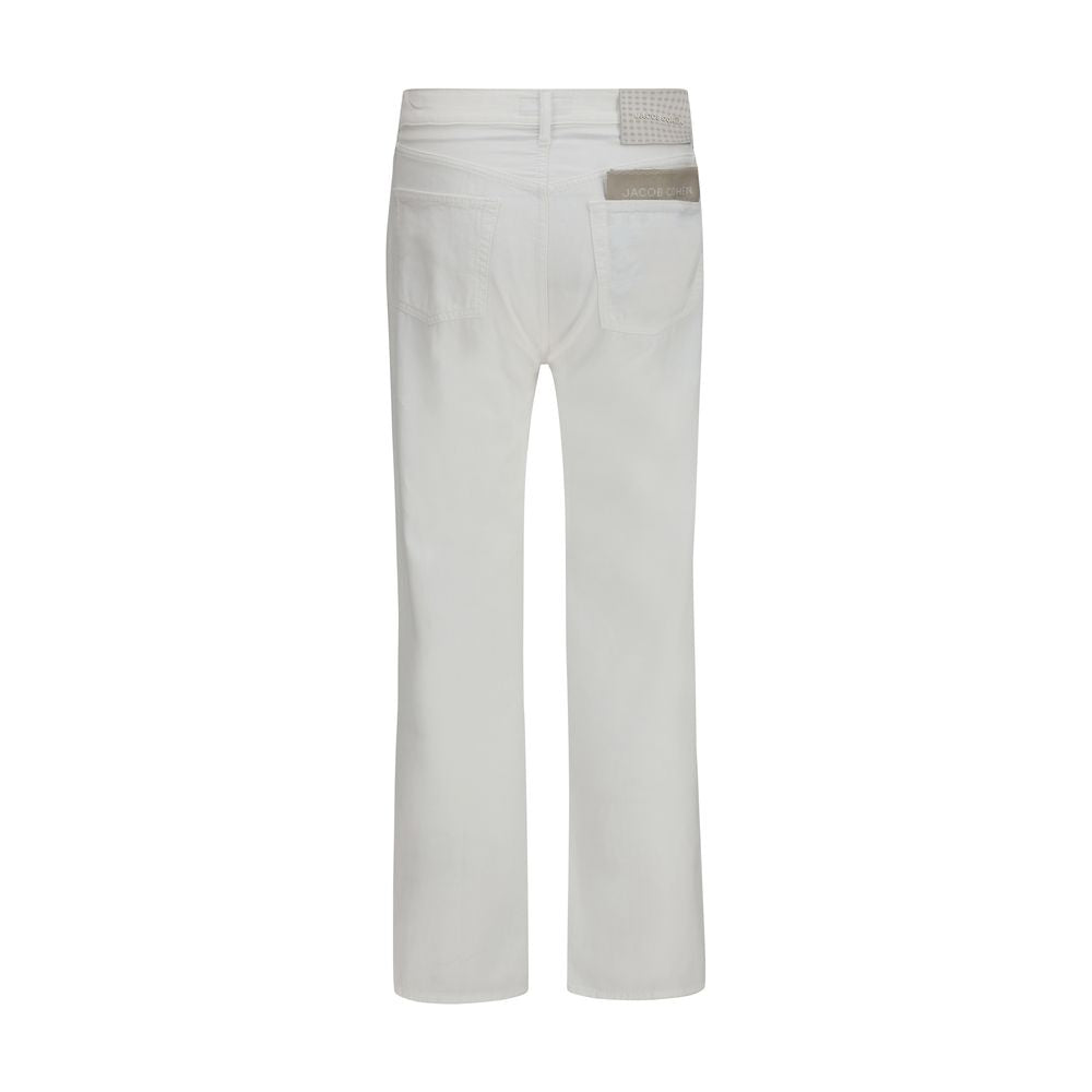Jacob Cohen White Cotton Straight-Leg Men's Jeans