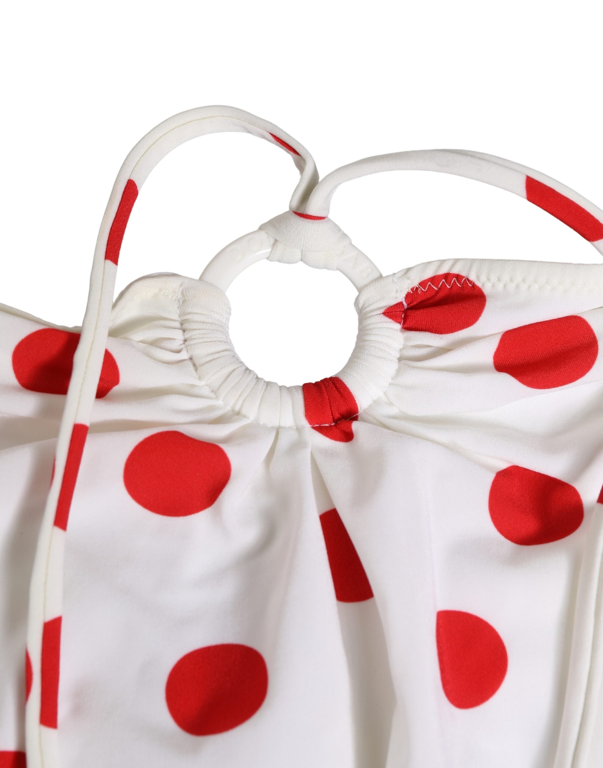Dolce & Gabbana White Polka Dot One-Piece Swimsuit Women's Swimwear