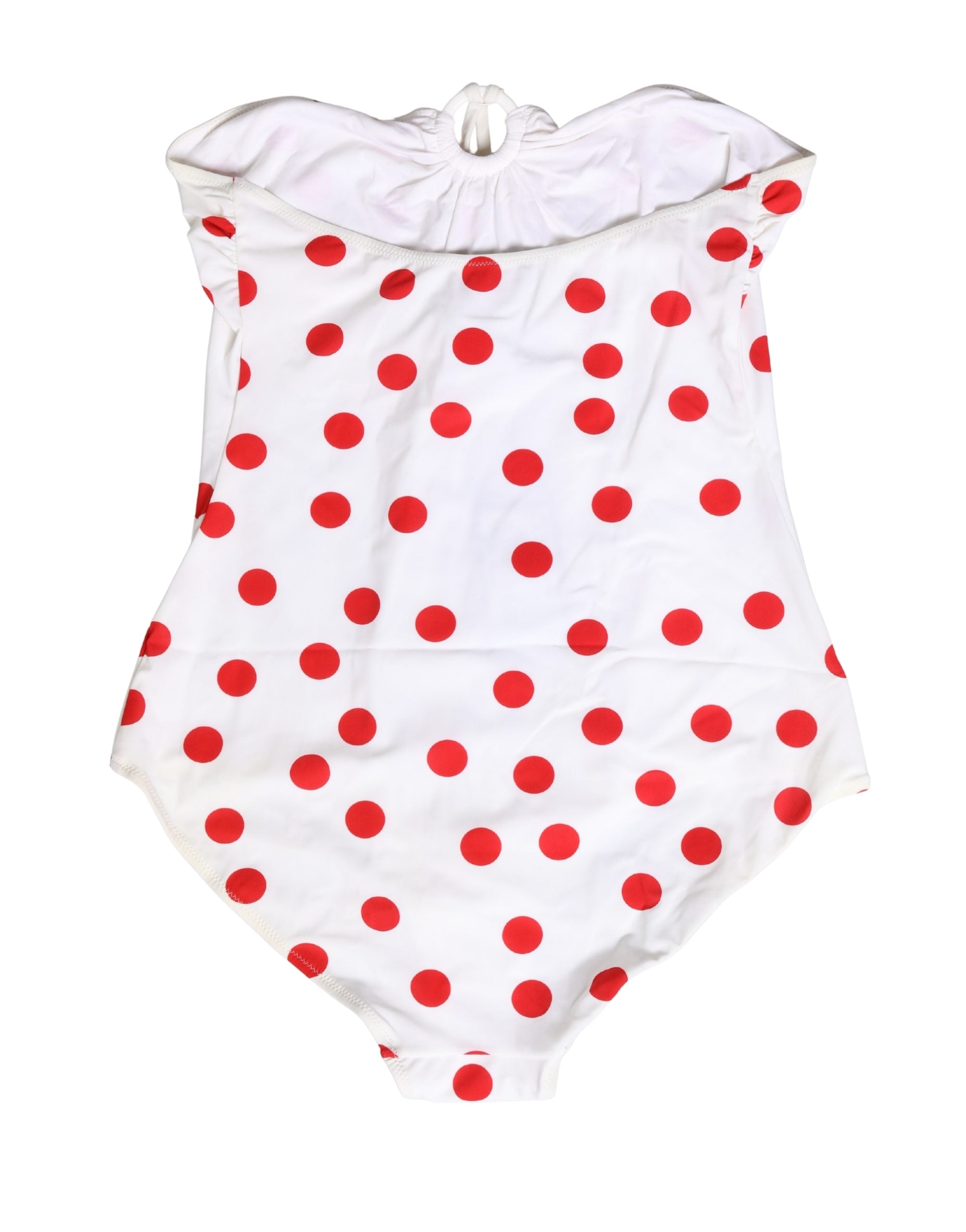 Dolce & Gabbana White Polka Dot One-Piece Swimsuit Women's Swimwear