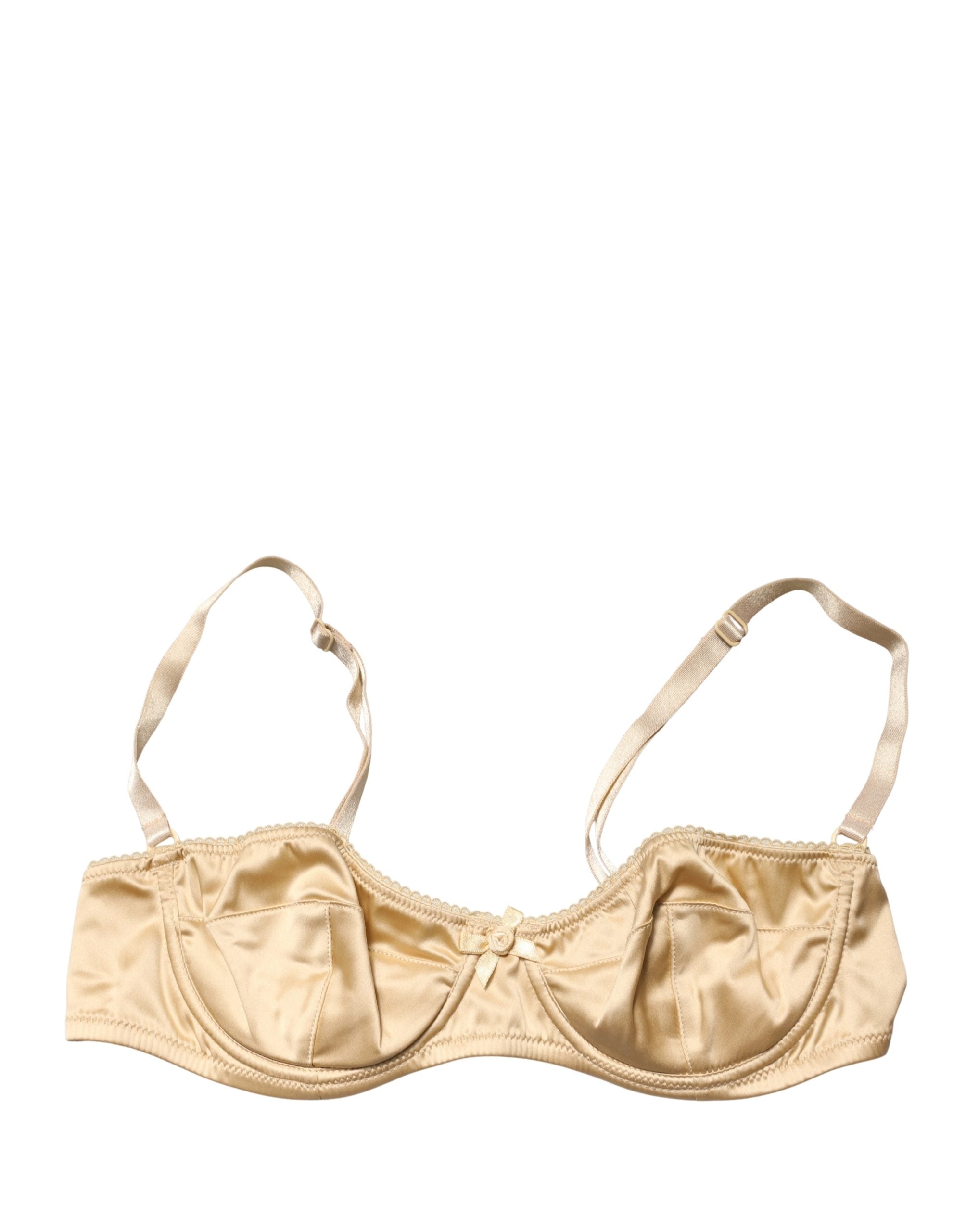 Dolce & Gabbana Beige Semi-Pad Underwire Balconette Bra Women's Underwear