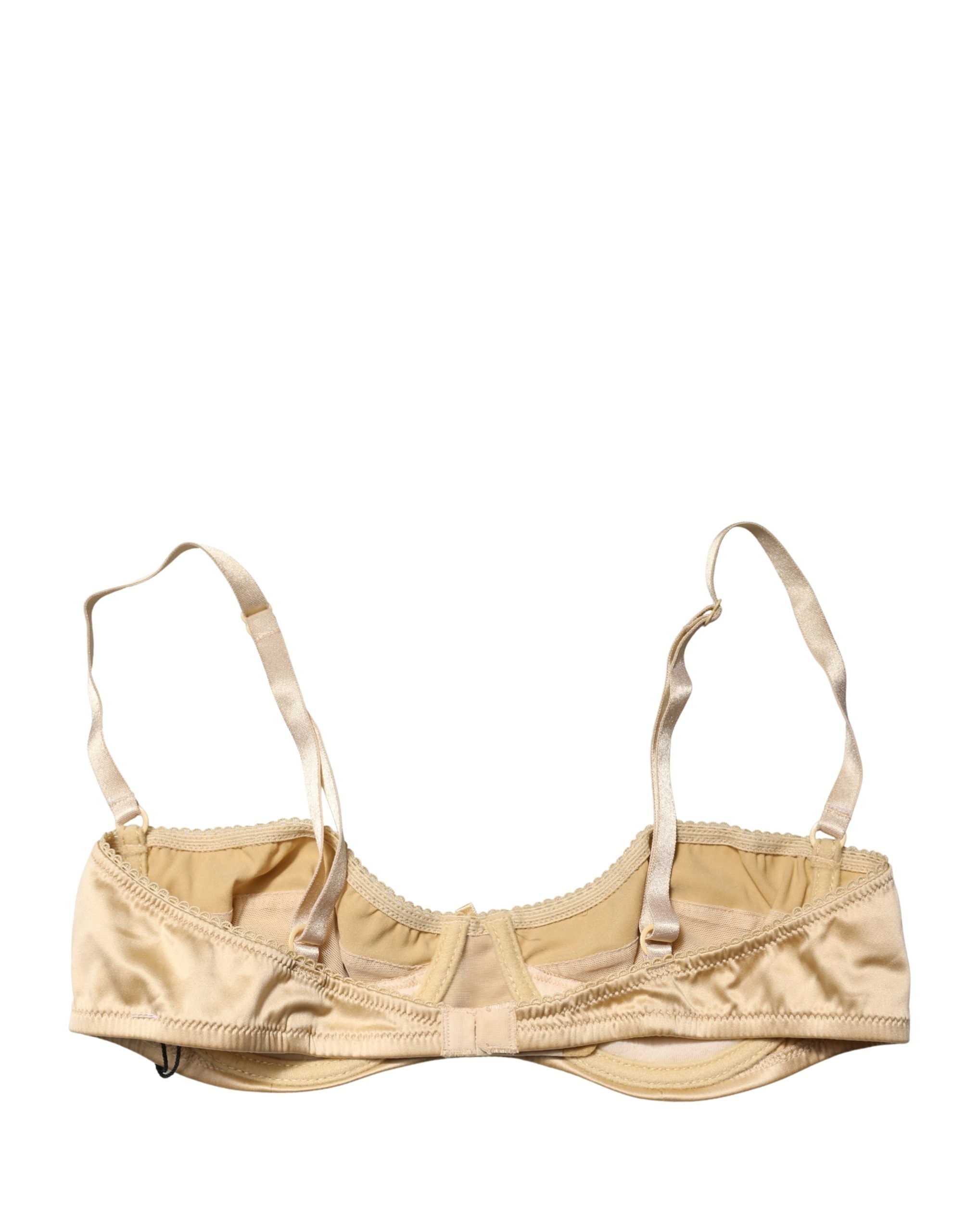 Dolce & Gabbana Beige Semi-Pad Underwire Balconette Bra Women's Underwear