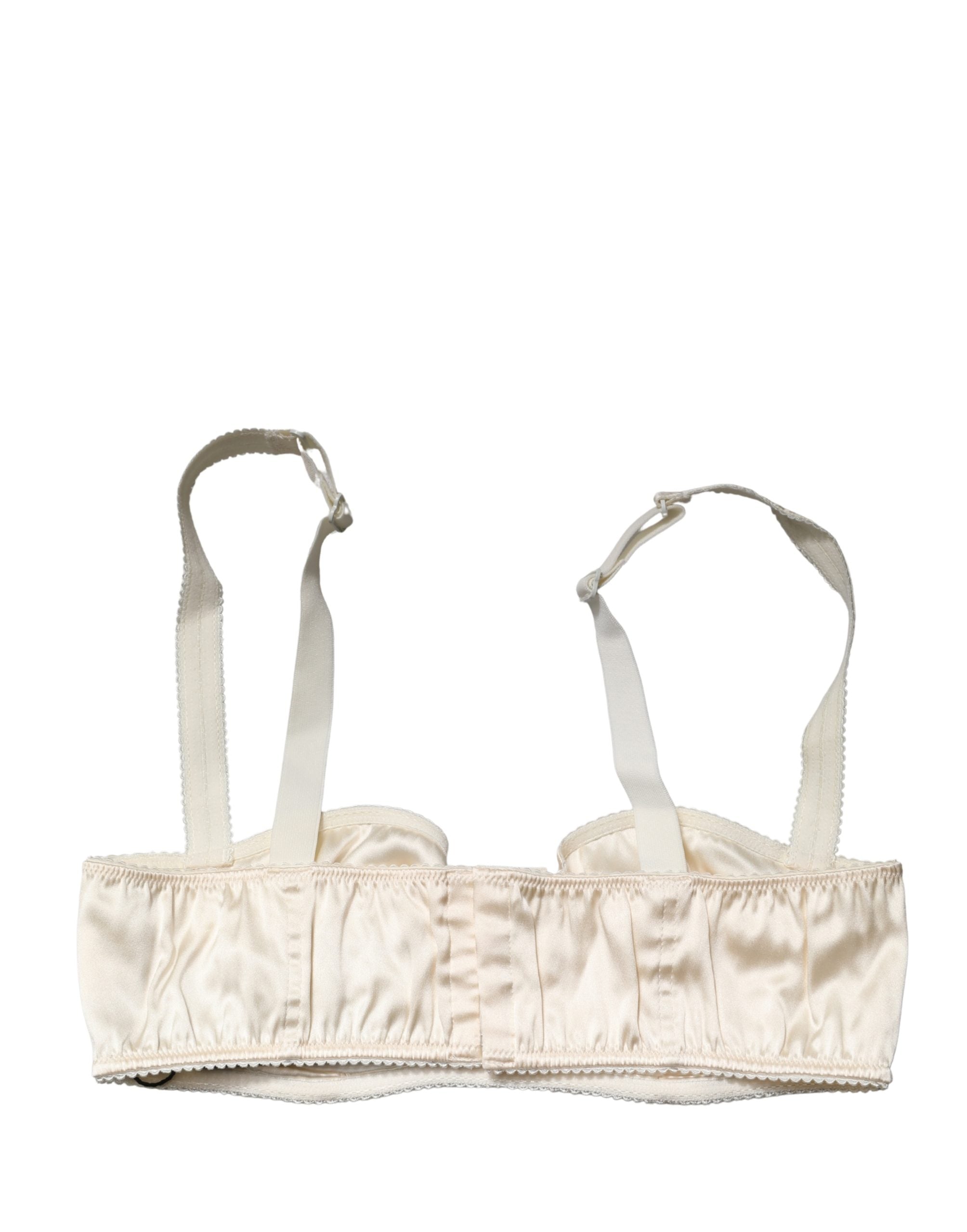 Dolce & Gabbana Off White Semi-Pad Underwire Balconette Bra Women's Underwear