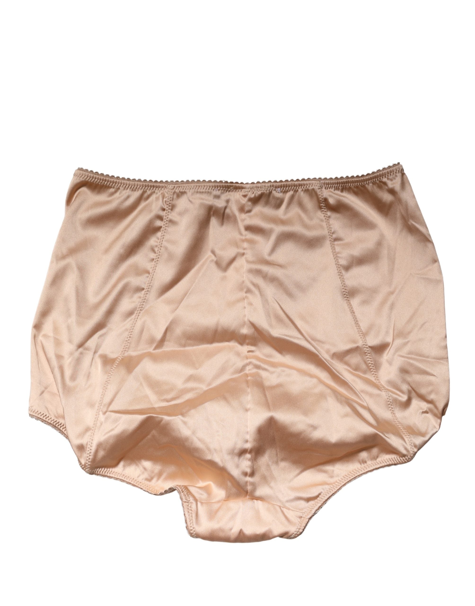 Dolce & Gabbana Beige Silk Blend High Waist Girdle Panty Women's Underwear