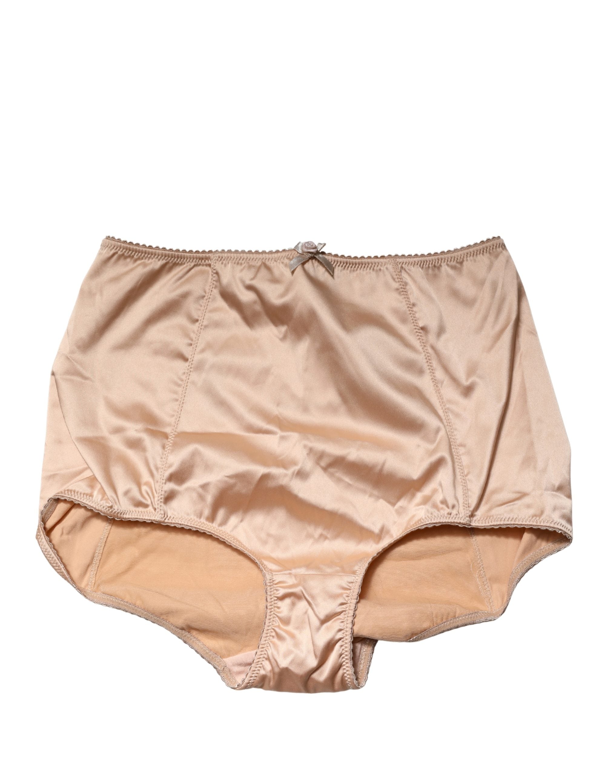 Dolce & Gabbana Beige Silk Blend High Waist Girdle Panty Women's Underwear