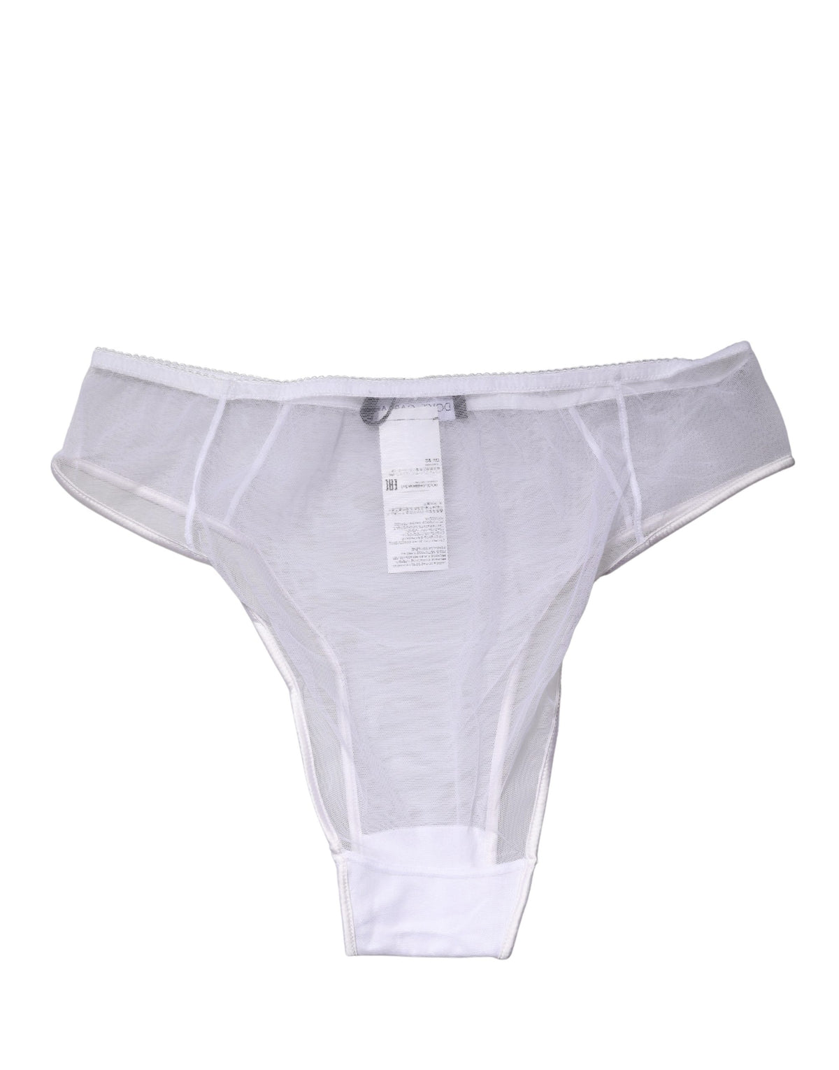 Dolce & Gabbana White Sheer Silk Stretch High Brief Women's Underwear