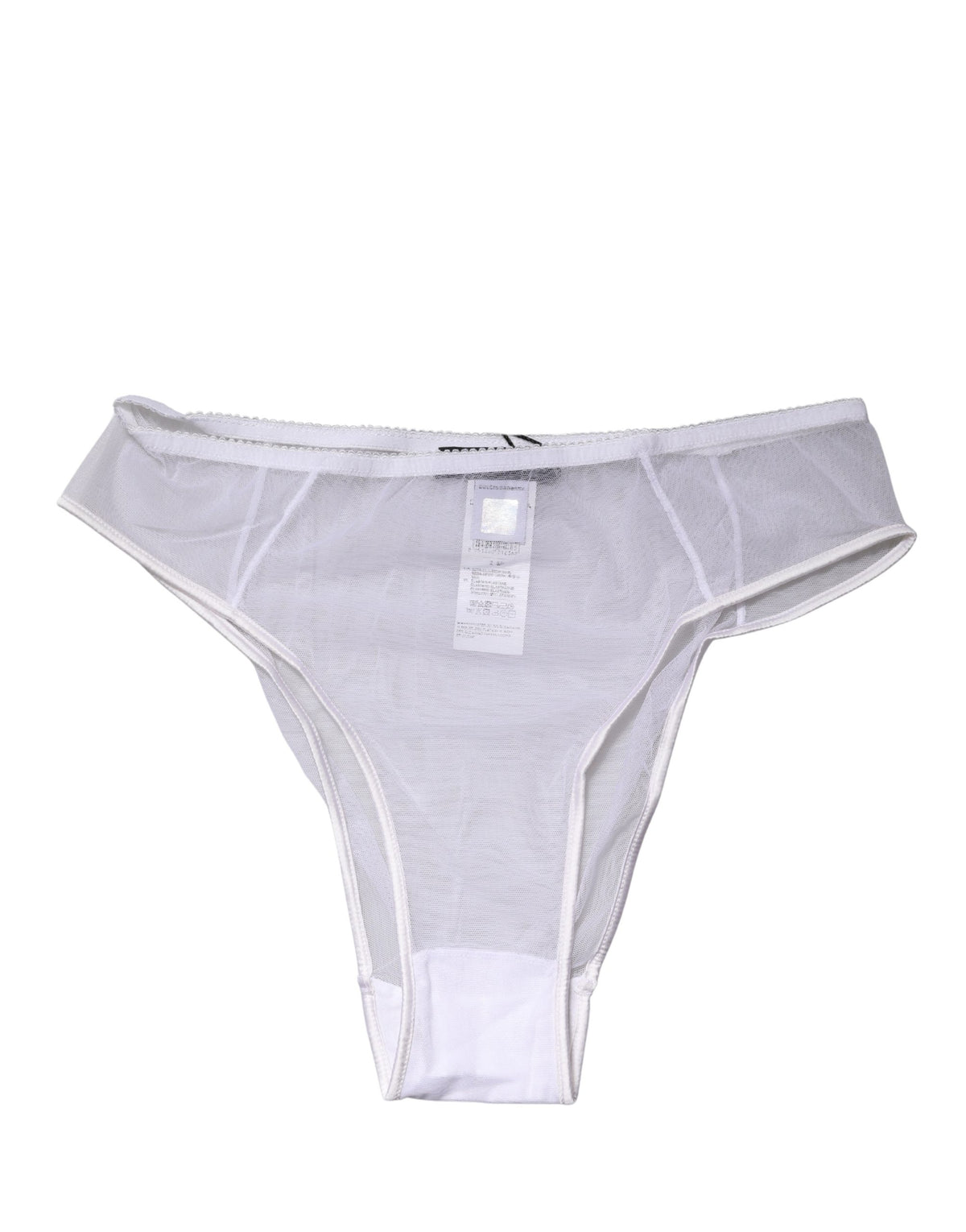 Dolce & Gabbana White Sheer Silk Stretch High Brief Women's Underwear