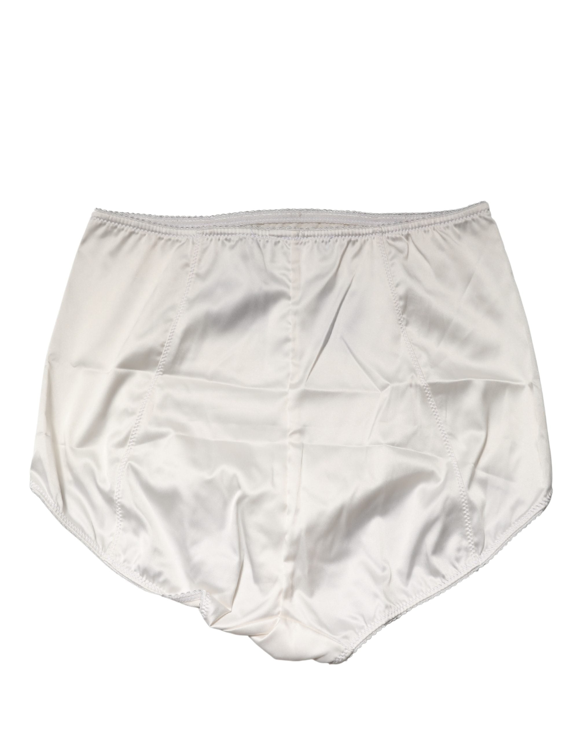 Dolce & Gabbana White Silk Blend High Waist Girdle Panty Women's Underwear