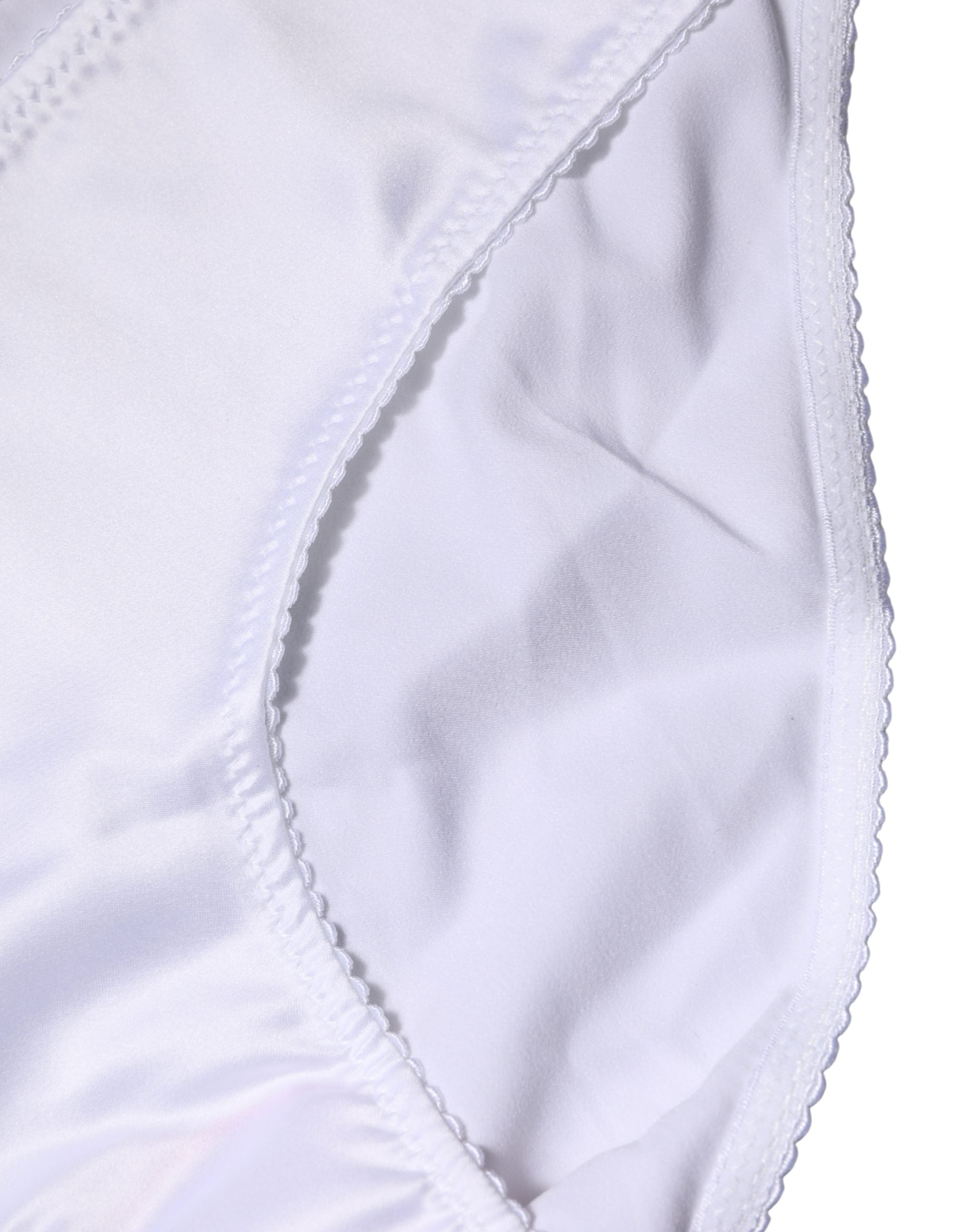Dolce & Gabbana White Silk Stretch Mid Waist Brief Panty Women's Underwear