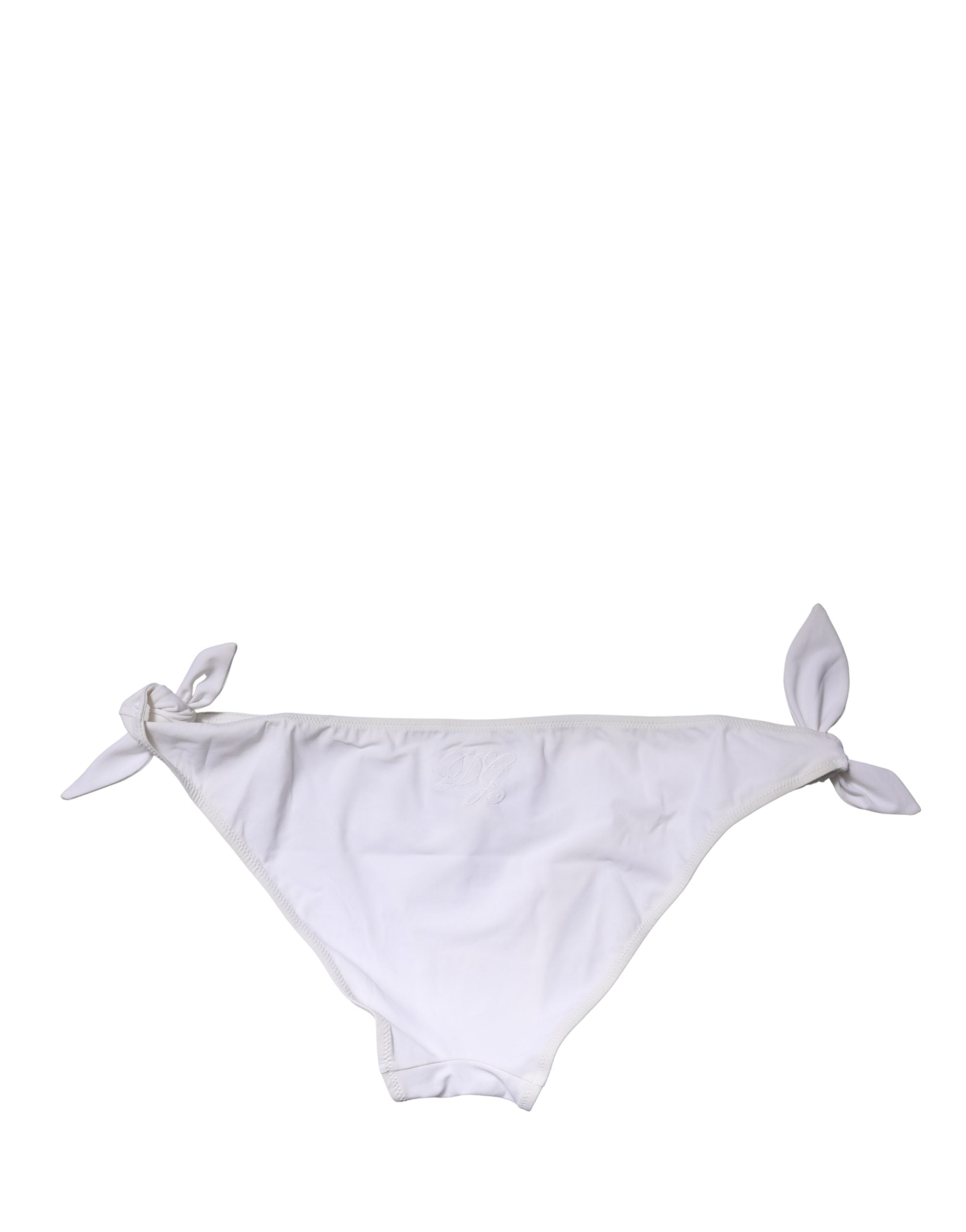 Dolce & Gabbana White Side-Tie Bikini Bottom Swimsuit Women's Swimwear