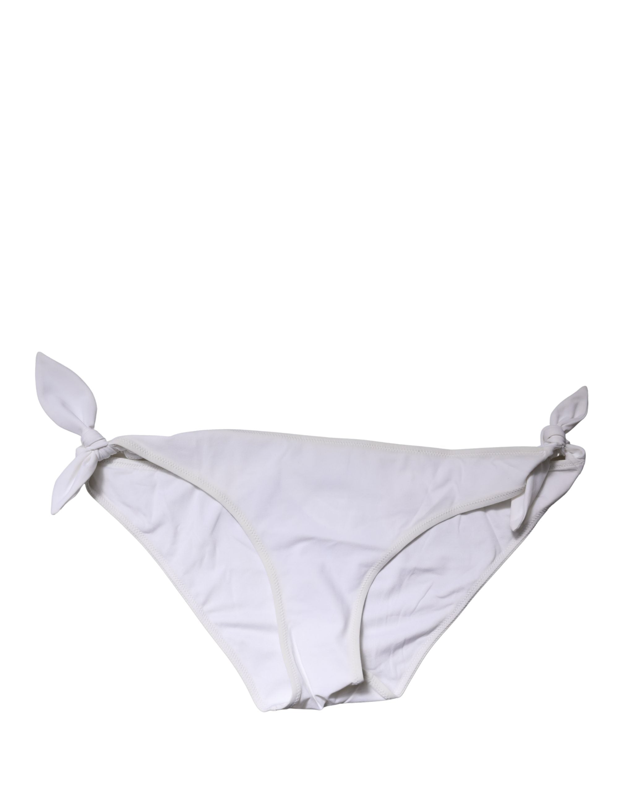 Dolce & Gabbana White Side-Tie Bikini Bottom Swimsuit Women's Swimwear
