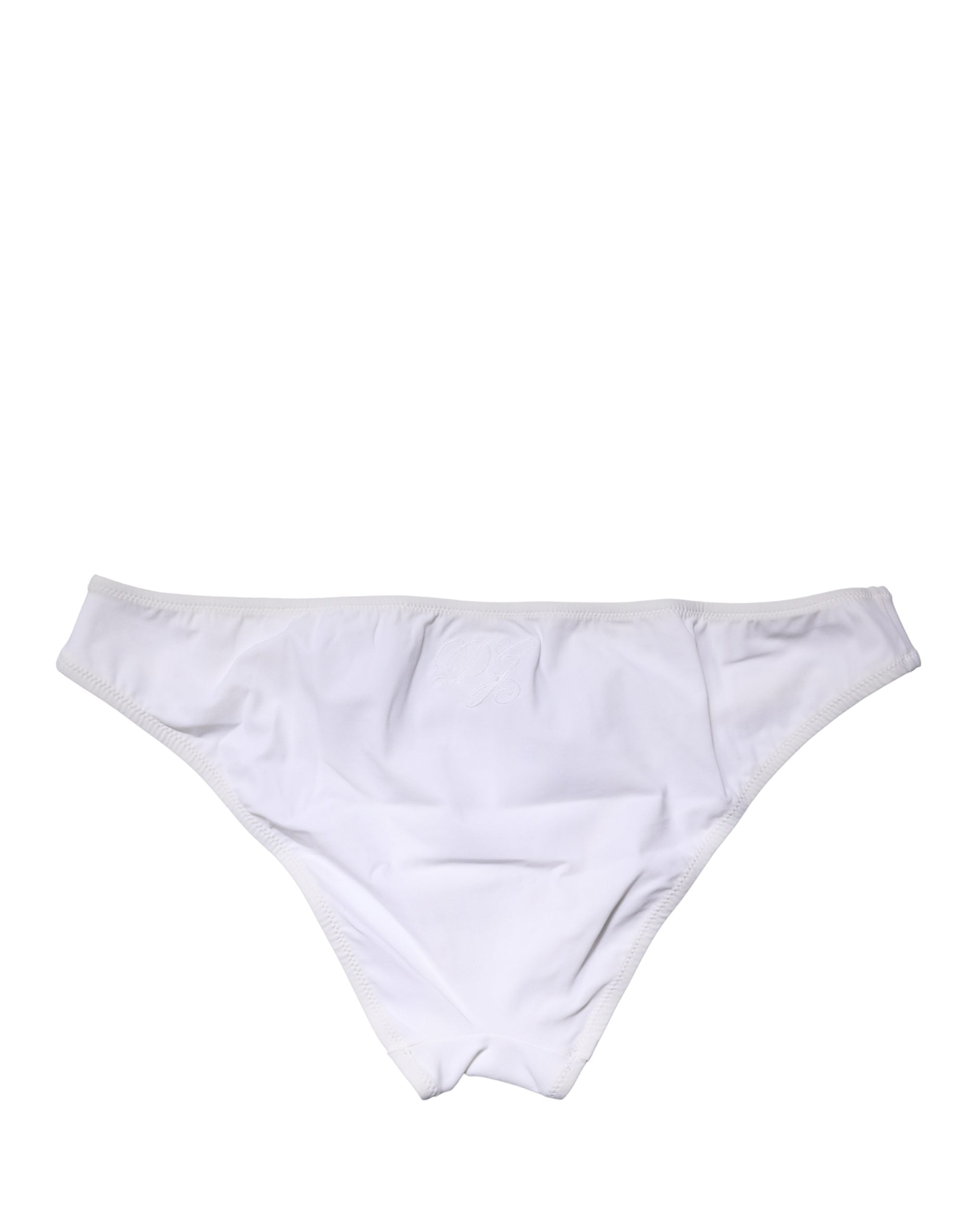 Dolce & Gabbana White Nylon Stretch Mid Waist Brief Panty Women's Underwear