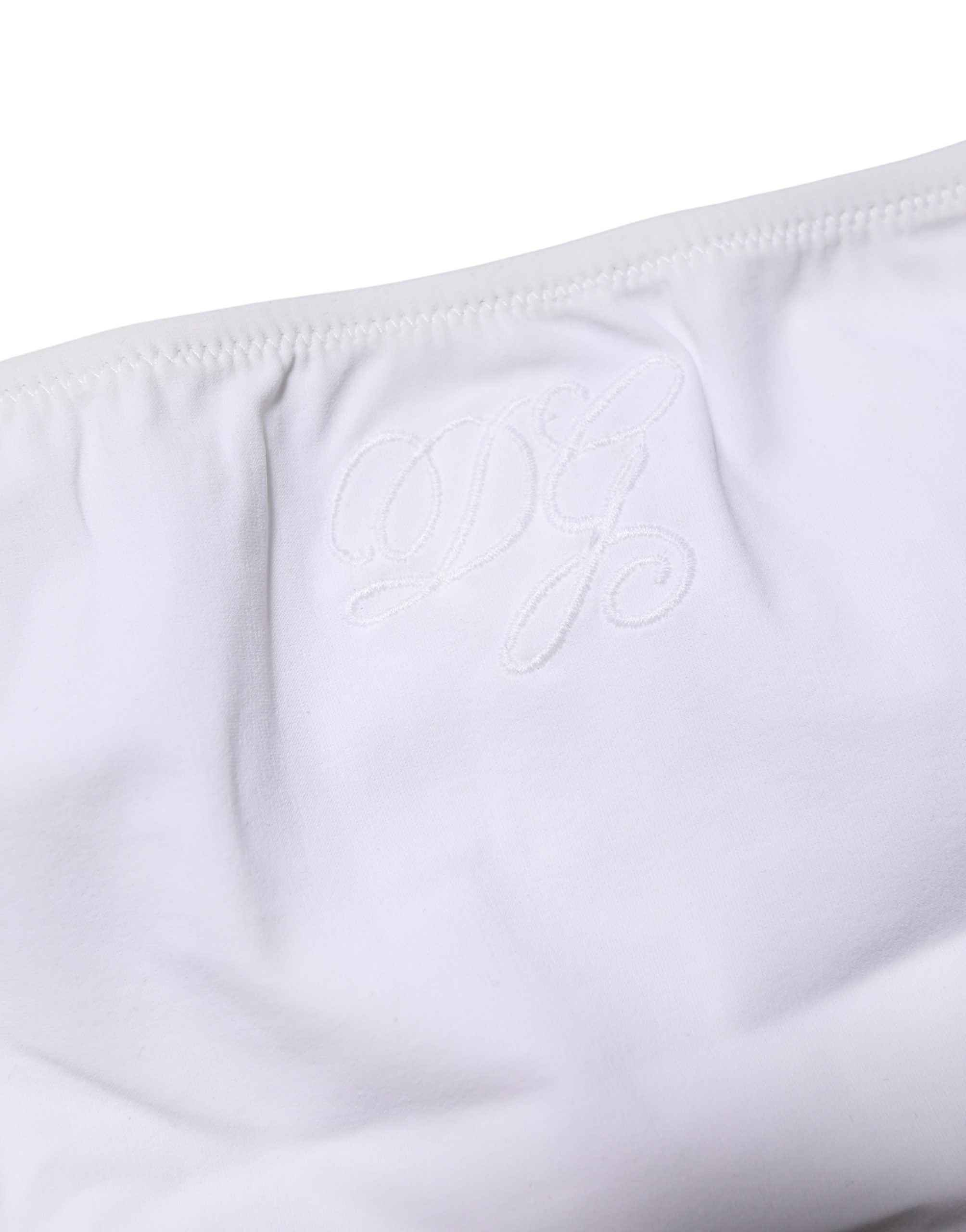 Dolce & Gabbana White Nylon Stretch Mid Waist Brief Panty Women's Underwear
