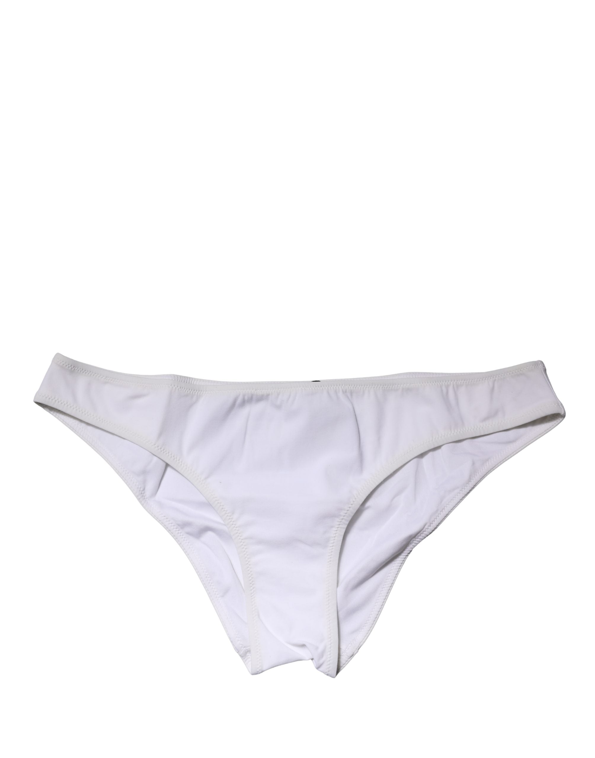 Dolce & Gabbana White Nylon Stretch Mid Waist Brief Panty Women's Underwear